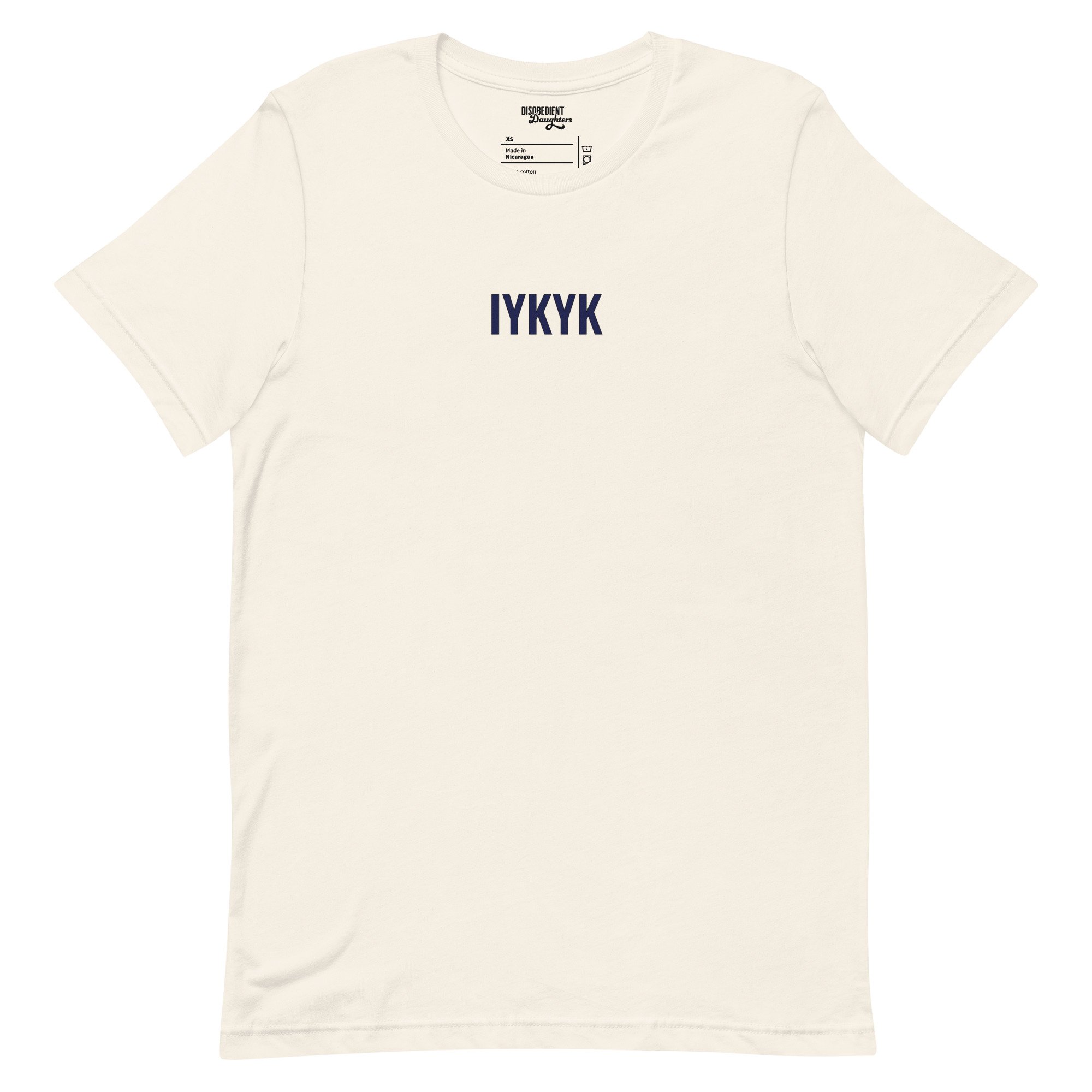 IYKYK T-shirt by Disobedient Daughters in Vintage White — Self-care shirts that make a statement