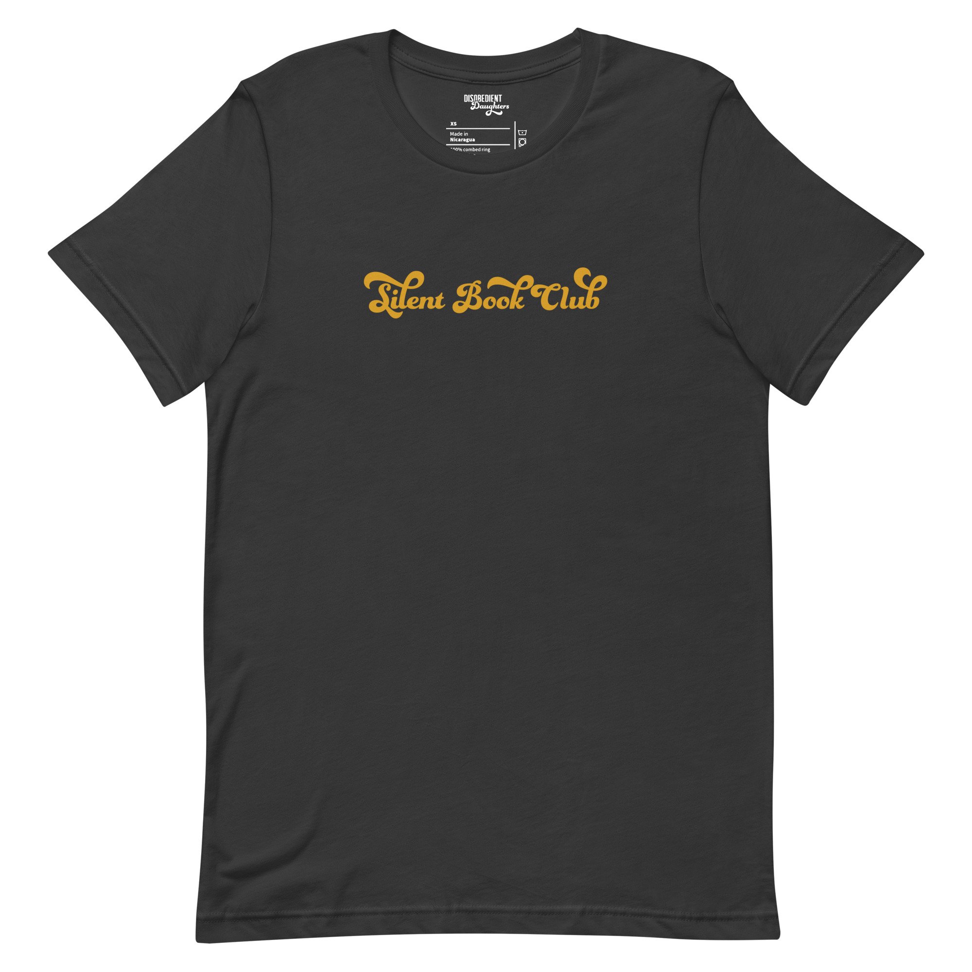 Silent Book Club T-shirt by Disobedient Daughters in Dark Gray — Self-care shirts that make a statement