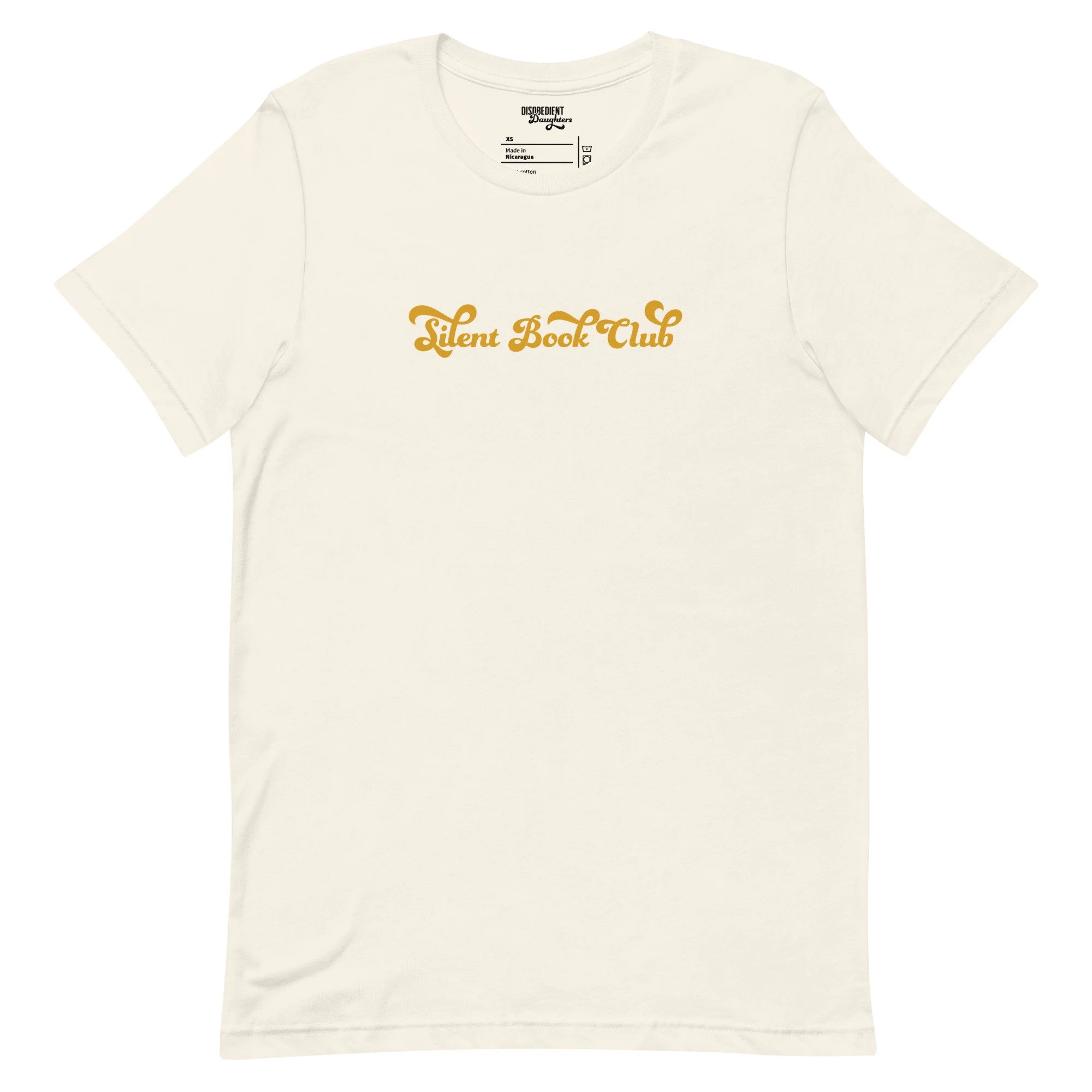 Silent Book Club T-shirt by Disobedient Daughters in Vintage White — Self-care shirts that make a statement