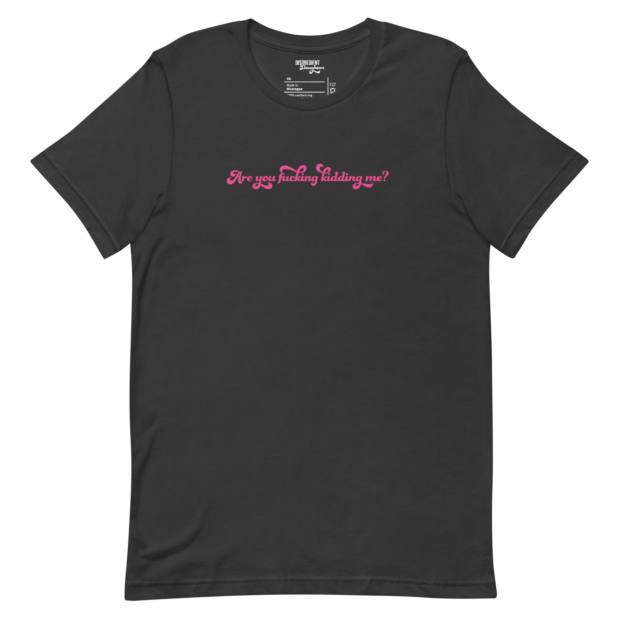 Are You Fucking Kidding Me? T-shirt by Disobedient Daughters in Dark Gray — Self-care shirts that make a statement