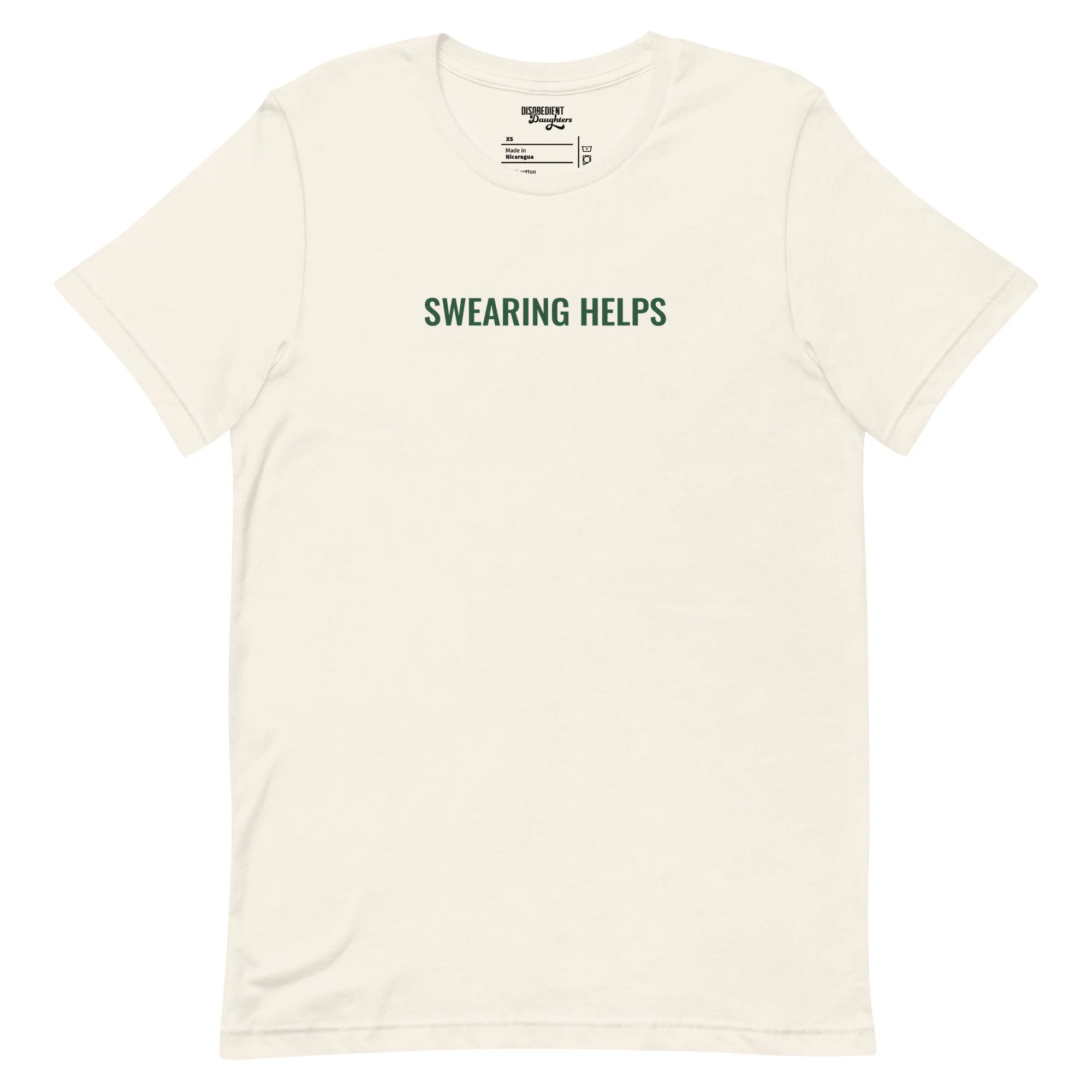 Swearing Helps T-shirt by Disobedient Daughters in Vintage White — Self-care shirts that make a statement
