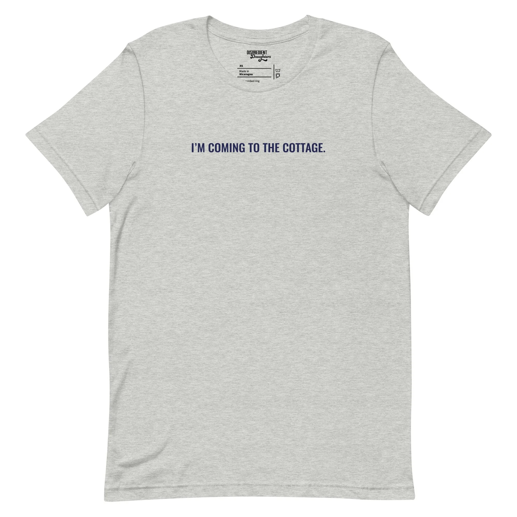 I'm Coming to the Cottage Heated Rivalry T-shirt by Disobedient Daughters in Athletic Gray — Self-care shirts that make a statement