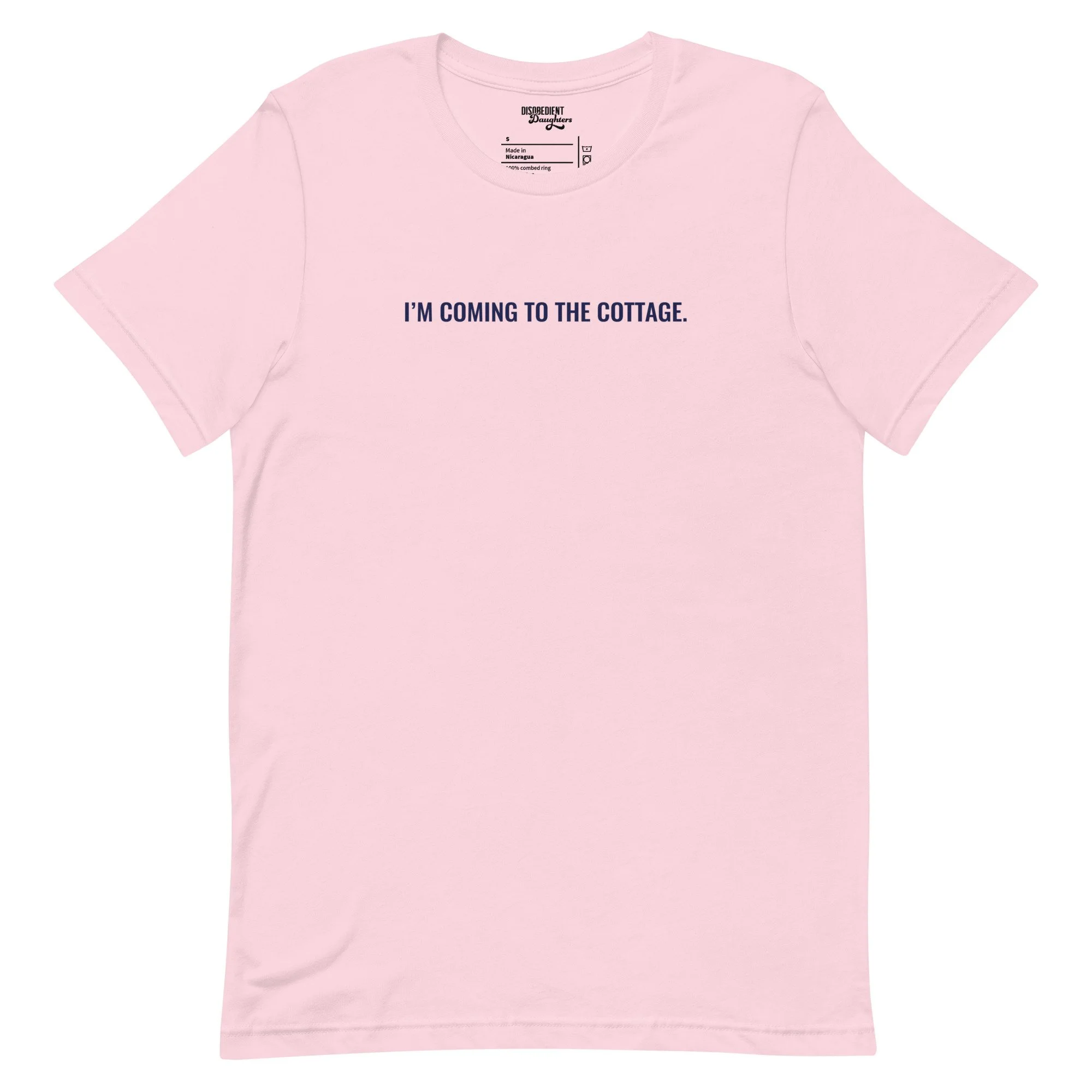 I'm Coming to the Cottage Heated Rivalry T-shirt by Disobedient Daughters in Light Pink — Self-care shirts that make a statement