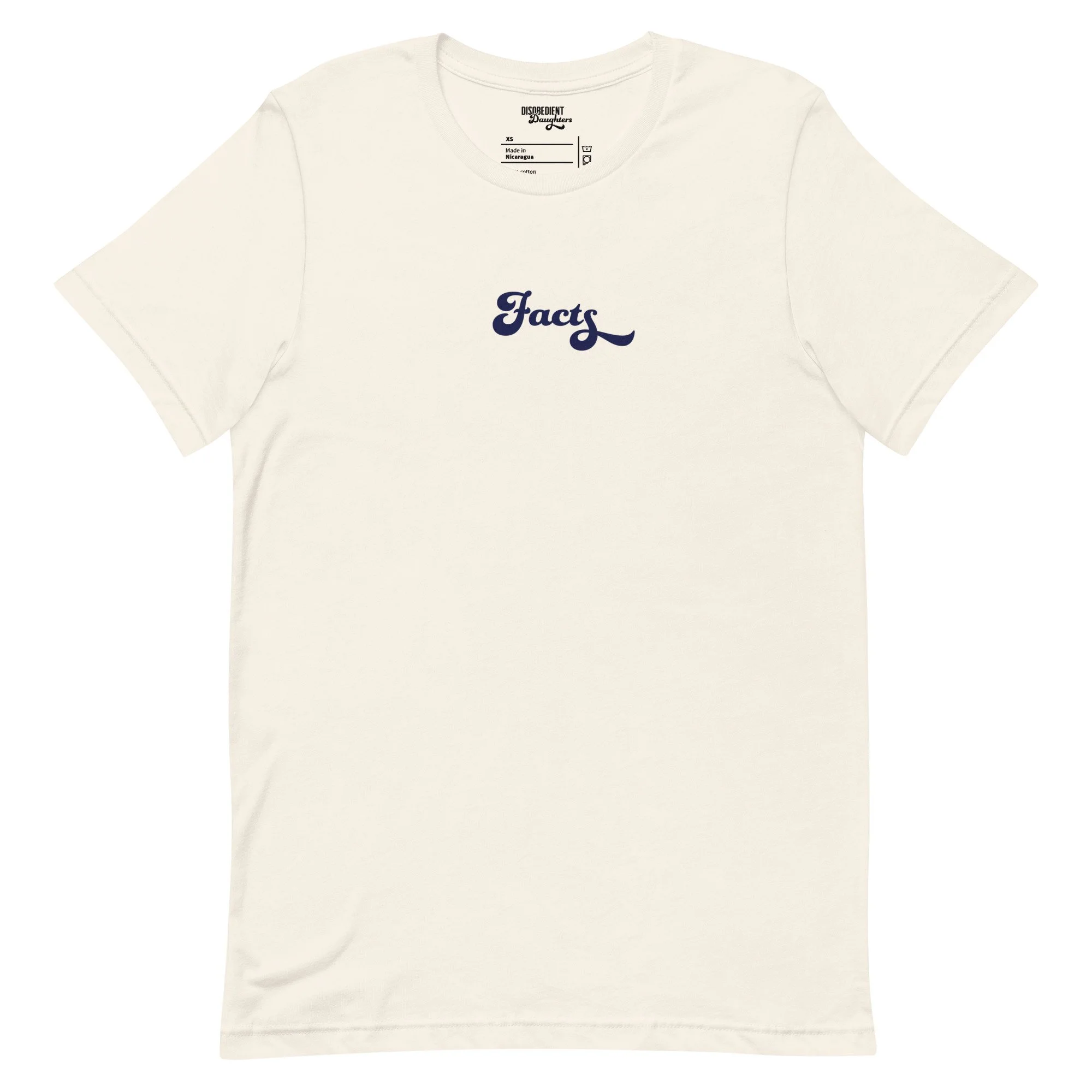 Facts Statement T-shirt in Vintage White by Disobedient Daughters – feminist statement shirt for empowered women