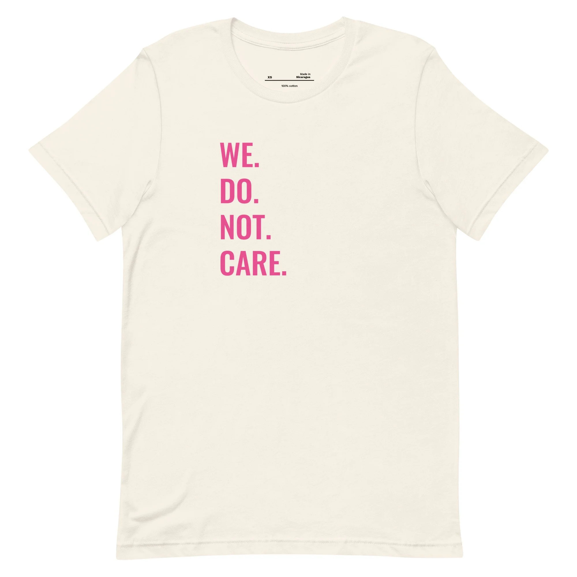 #We Do Not Care T-shirt by Disobedient Daughters in Vintage White — Self-care shirts that make a statement