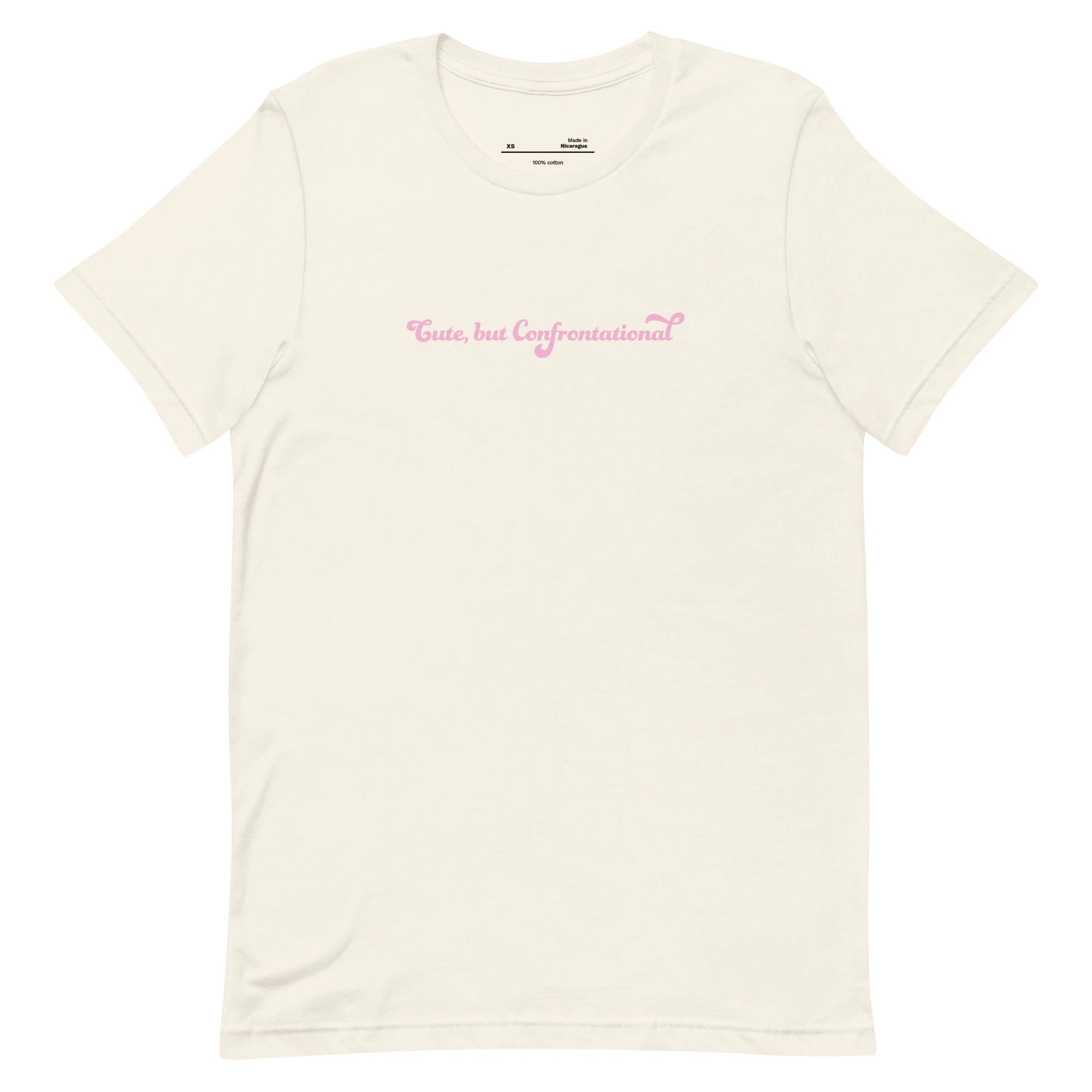 Cute, But Confrontational T-shirt by Disobedient Daughters in Vintage White — Self-care shirts that make a statement