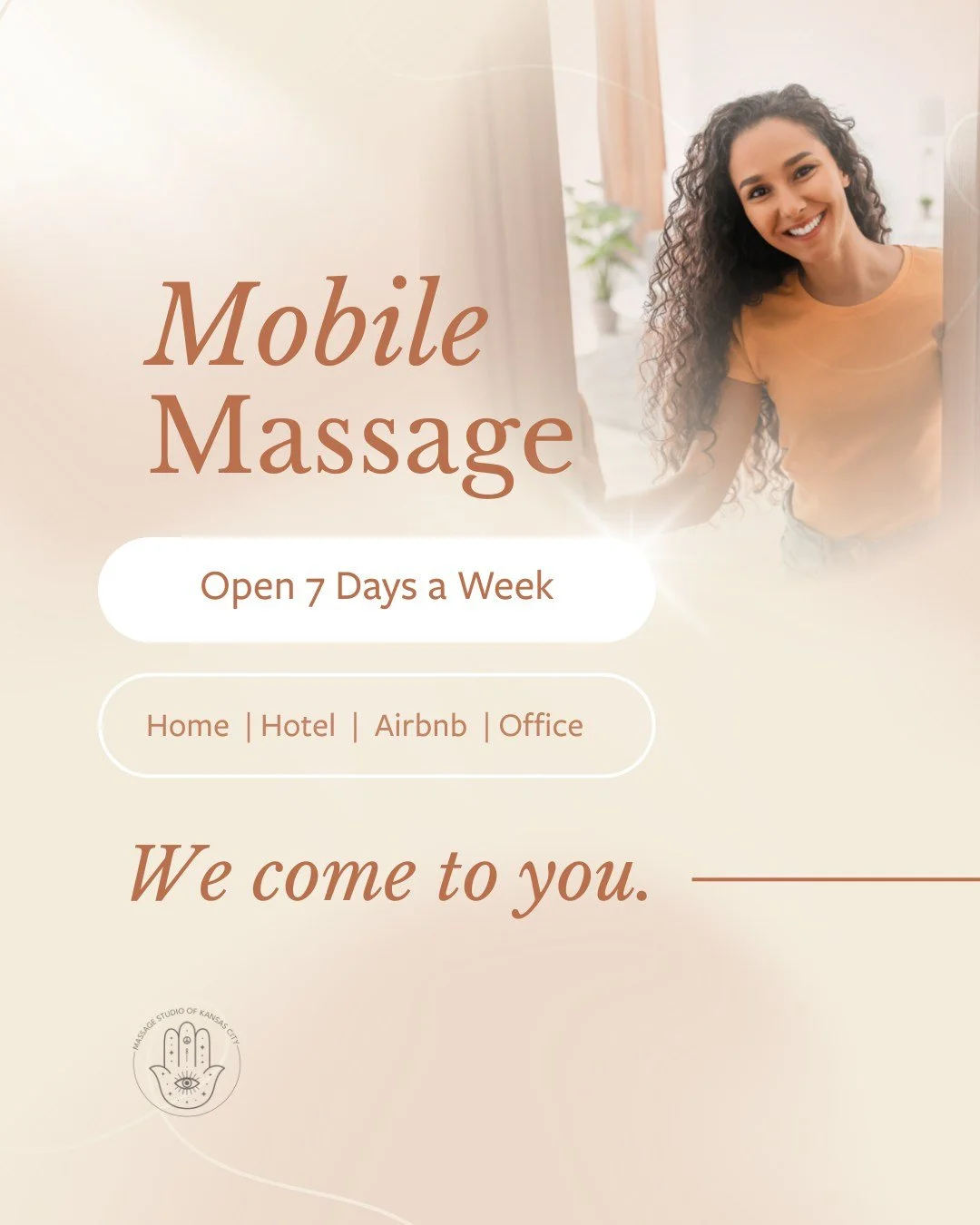 No driving. No rushing. No waiting rooms. Just pure &ldquo;ahhhh.&rdquo;

With Mobile Massage KC, you get professional massage care brought straight to your home, hotel, Airbnb, or office &mdash; 7 days a week.

Whether you need deep relief after tra
