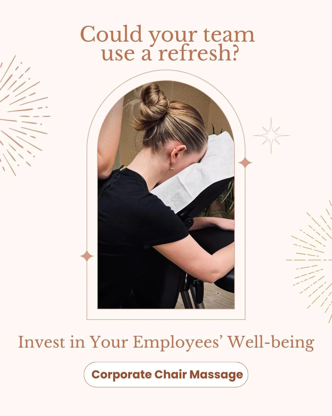 POV: Your employees just found out there's a massage therapist coming to the office today 😌✨

Boost morale, reduce stress, and show your team they're valued with on-site workplace massage sessions. Trust us, they'll be talking about it all week.

#S