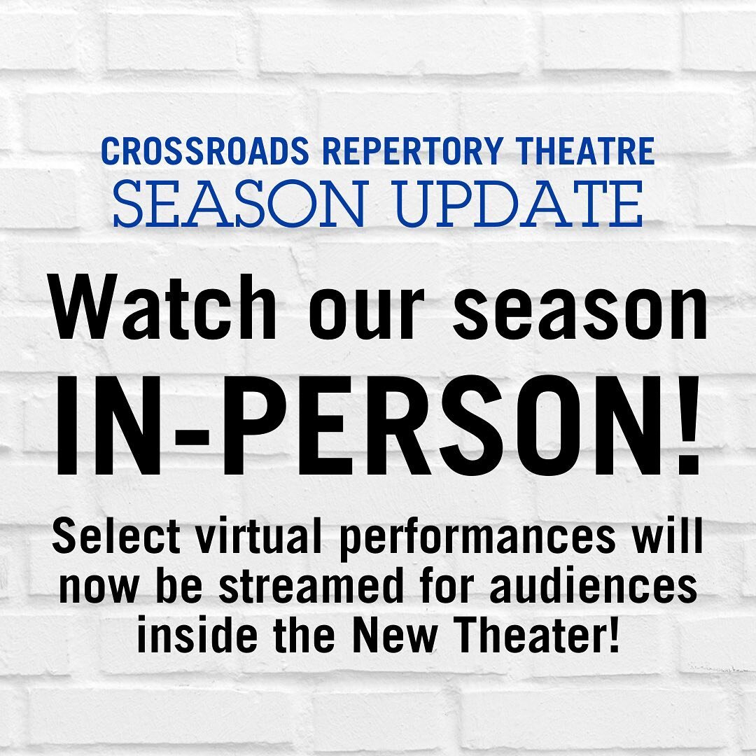 2021 SEASON UPDATE

We will now be offering IN-PERSON VIEWINGS of our streamed performances! Join us in the New Theater on select dates to watch the streamed performances of SEEGER; I LOVED, I LOST, I MADE SPAGHETTI; and CLUE!

As conditions regardin