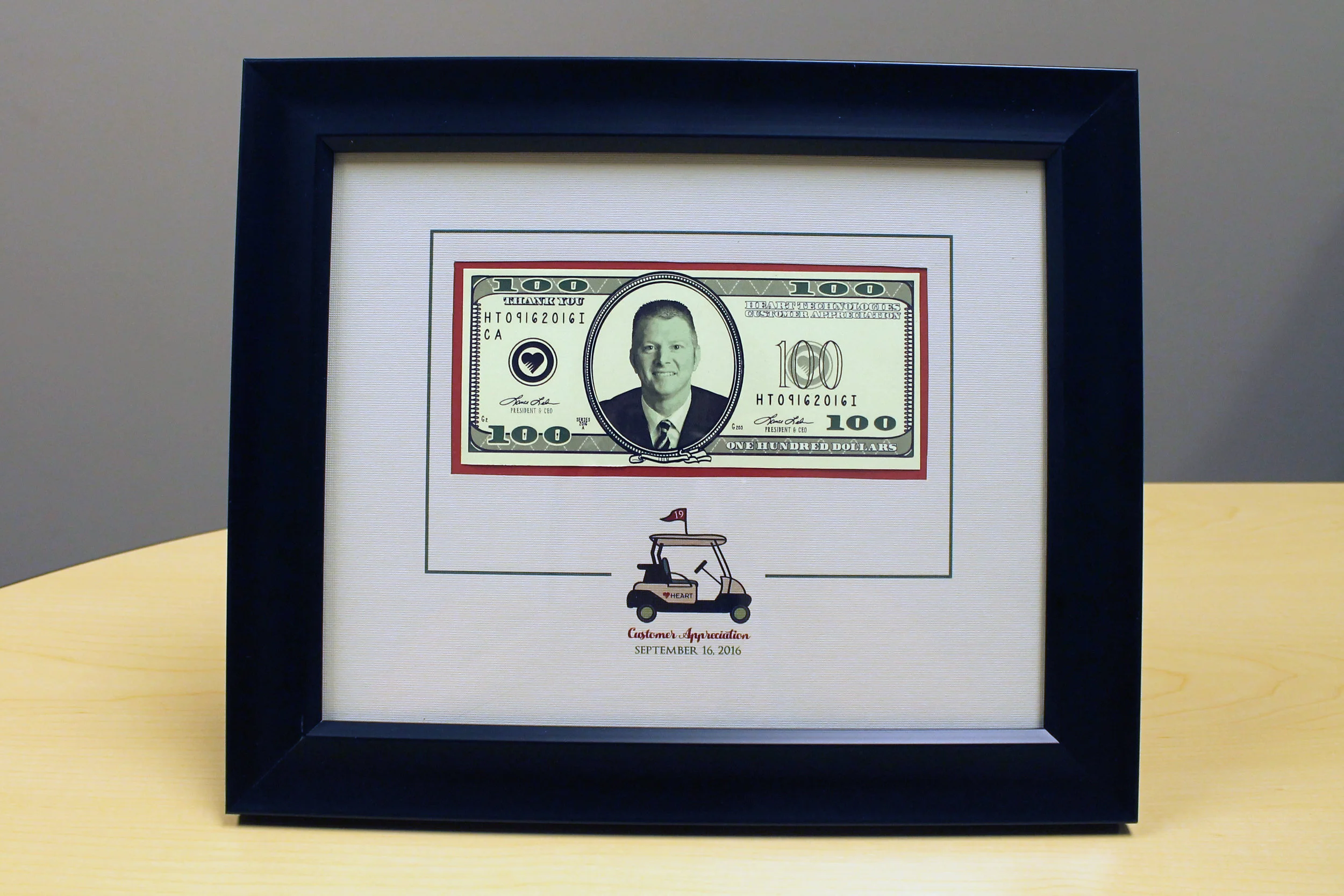 Framed $100 Bill