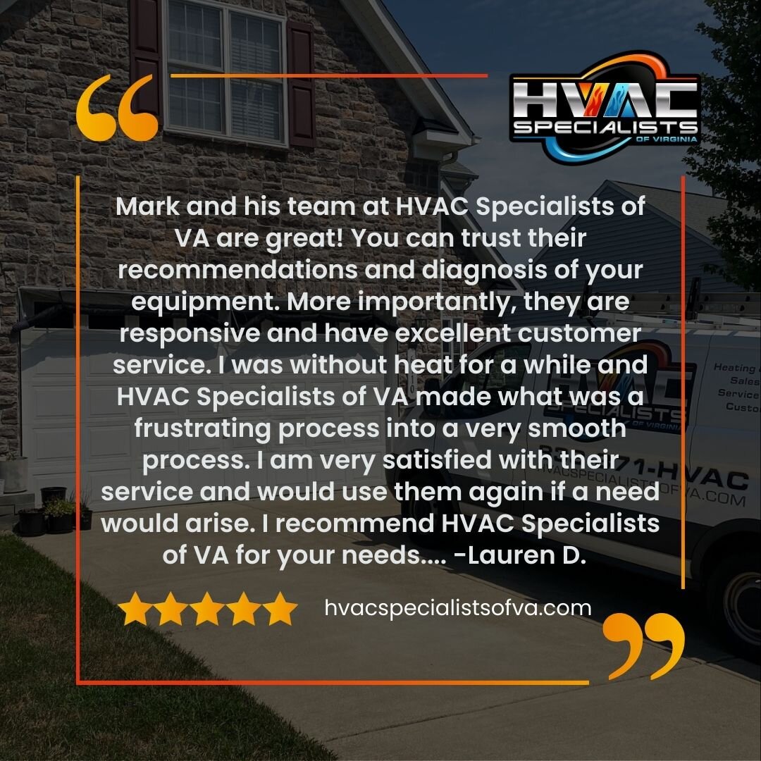 🌟Thank you so much for your kind words and glowing review, Lauren.

🧰🛠️Our mission is to offer reliable diagnosis of equipment and trustworthy recommendations that ensure customer satisfaction.  hvacspecialistsofva.com

#hvacspecialistsofva #hvacs