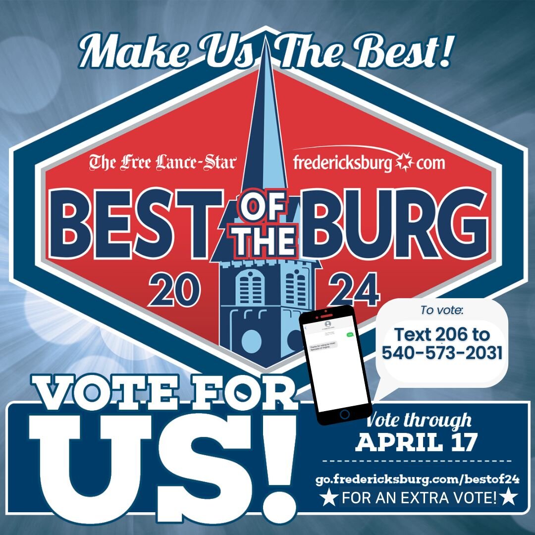 Voting for Best of the Burg 2024 kicks off TODAY!🎉 From now until April 17th, you can join in the excitement! 🌟 𝐒𝐢𝐦𝐩𝐥𝐲 𝐭𝐞𝐱𝐭 &quot;𝟐𝟎𝟔&quot; 𝐭𝐨 𝟓𝟒𝟎-𝟓𝟕𝟑-𝟐𝟎𝟑𝟏 𝐞𝐚𝐜𝐡 𝐝𝐚𝐲 to keep the energy high! You can also double the fu