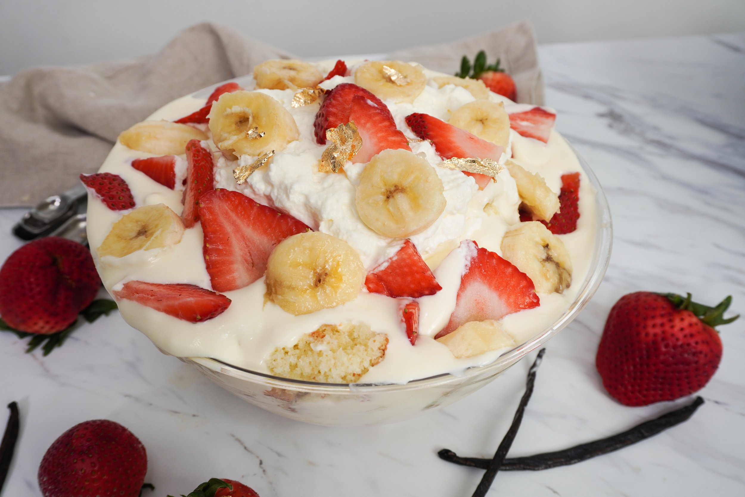 SUPER EASY STRAWBERRY & BANANA TRIFLE — Everything Just Baked