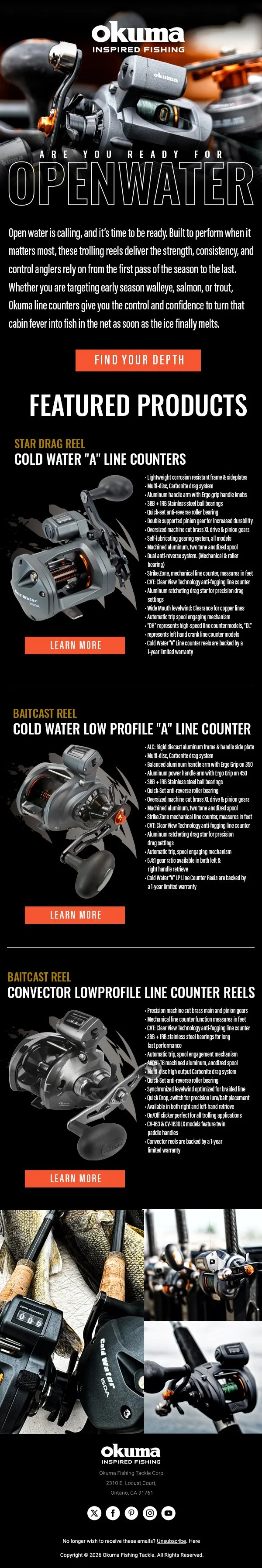 Okuma Fishing Email Design