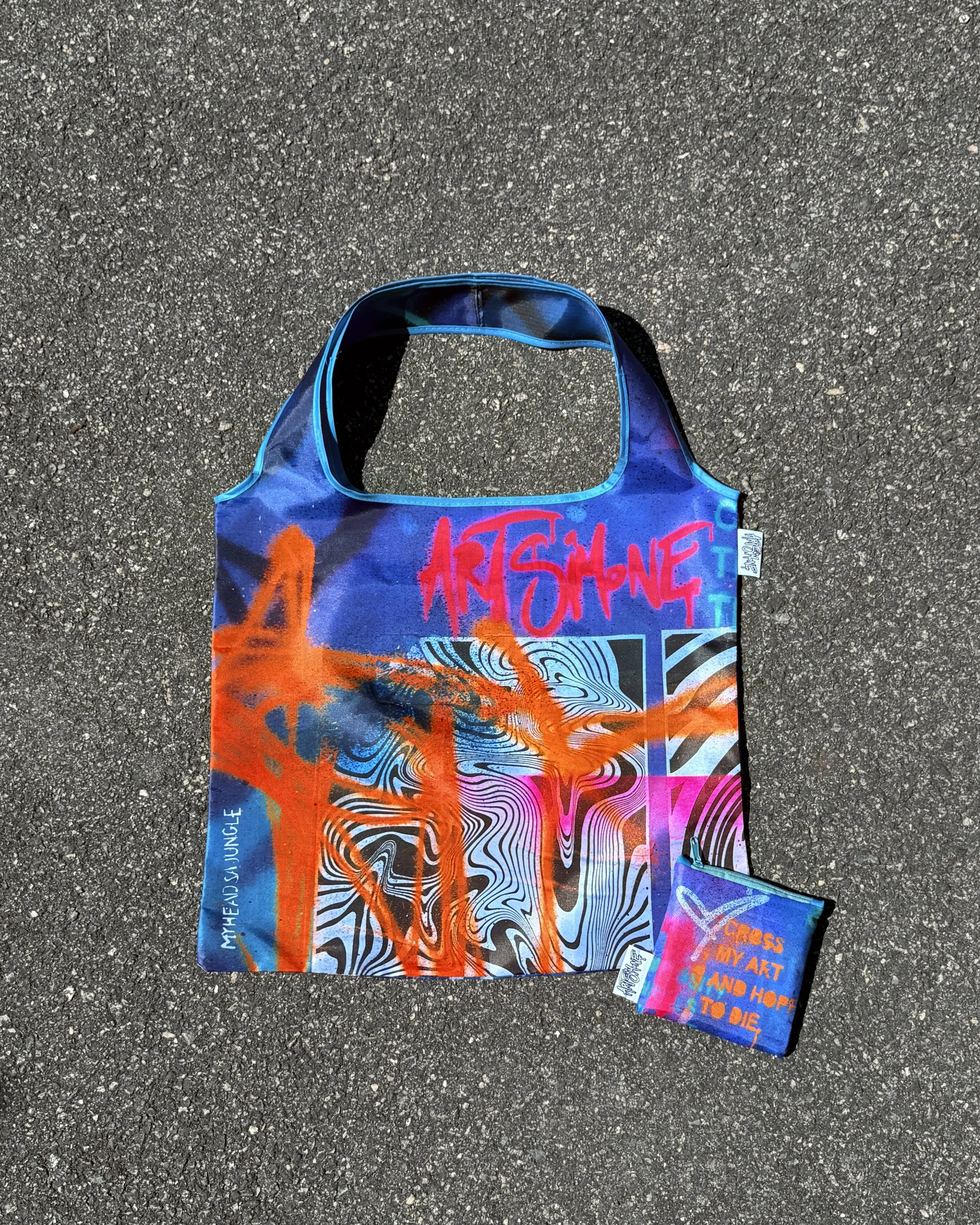 Art Simone Shopping Bag Side 2 with pouch