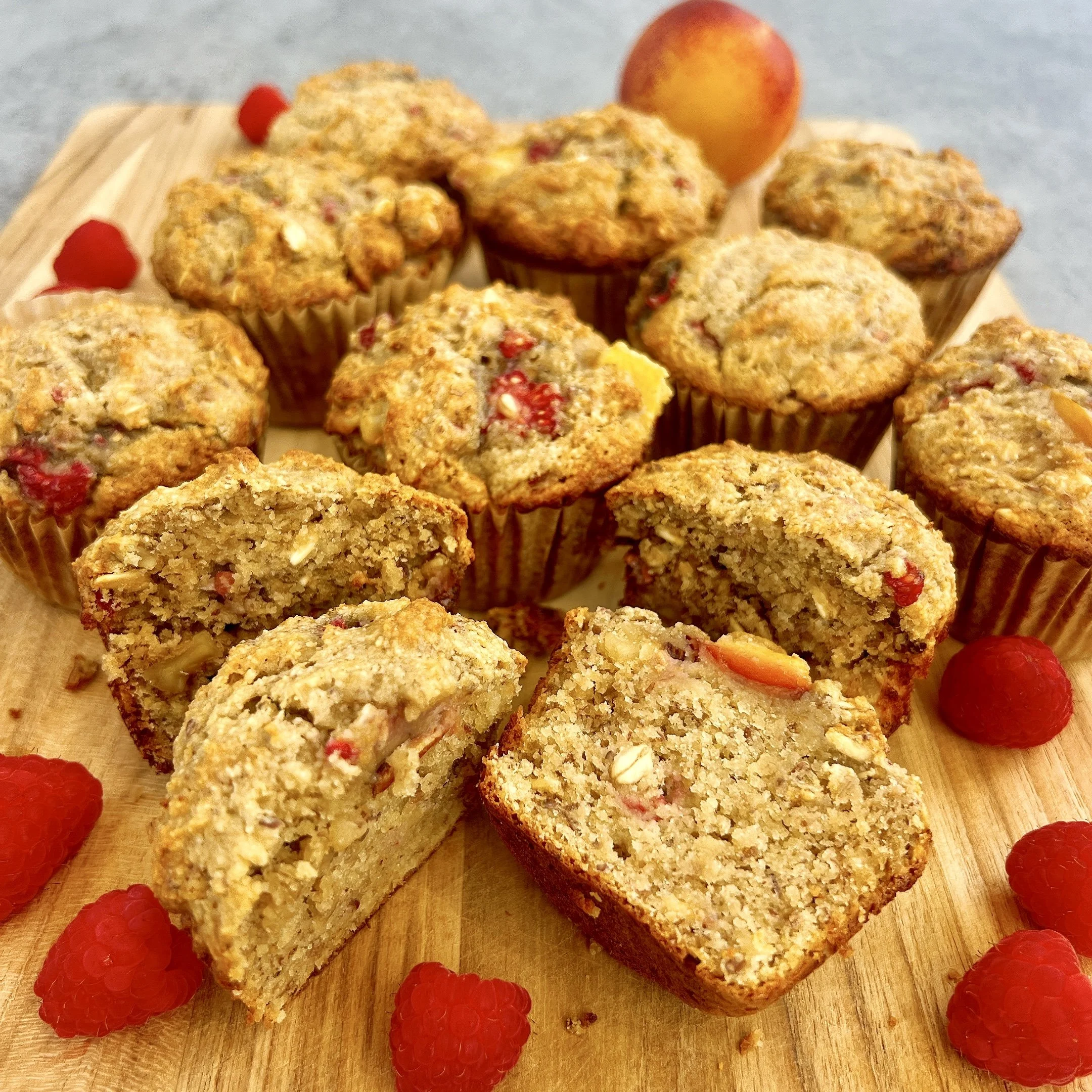 Raspberry Nectarine Muffins