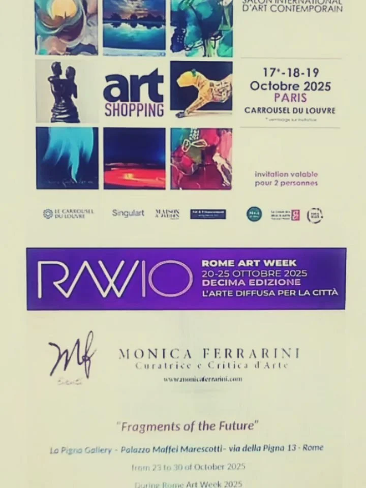 Two art exhibitions where my original work will be exhibited in October. 1st event will take place in Paris, France, for &quot;Art Shopping.&quot; Held at the Carrousel Du Louvre. Paintings such as the Mona Lisa and countless others are located. The 