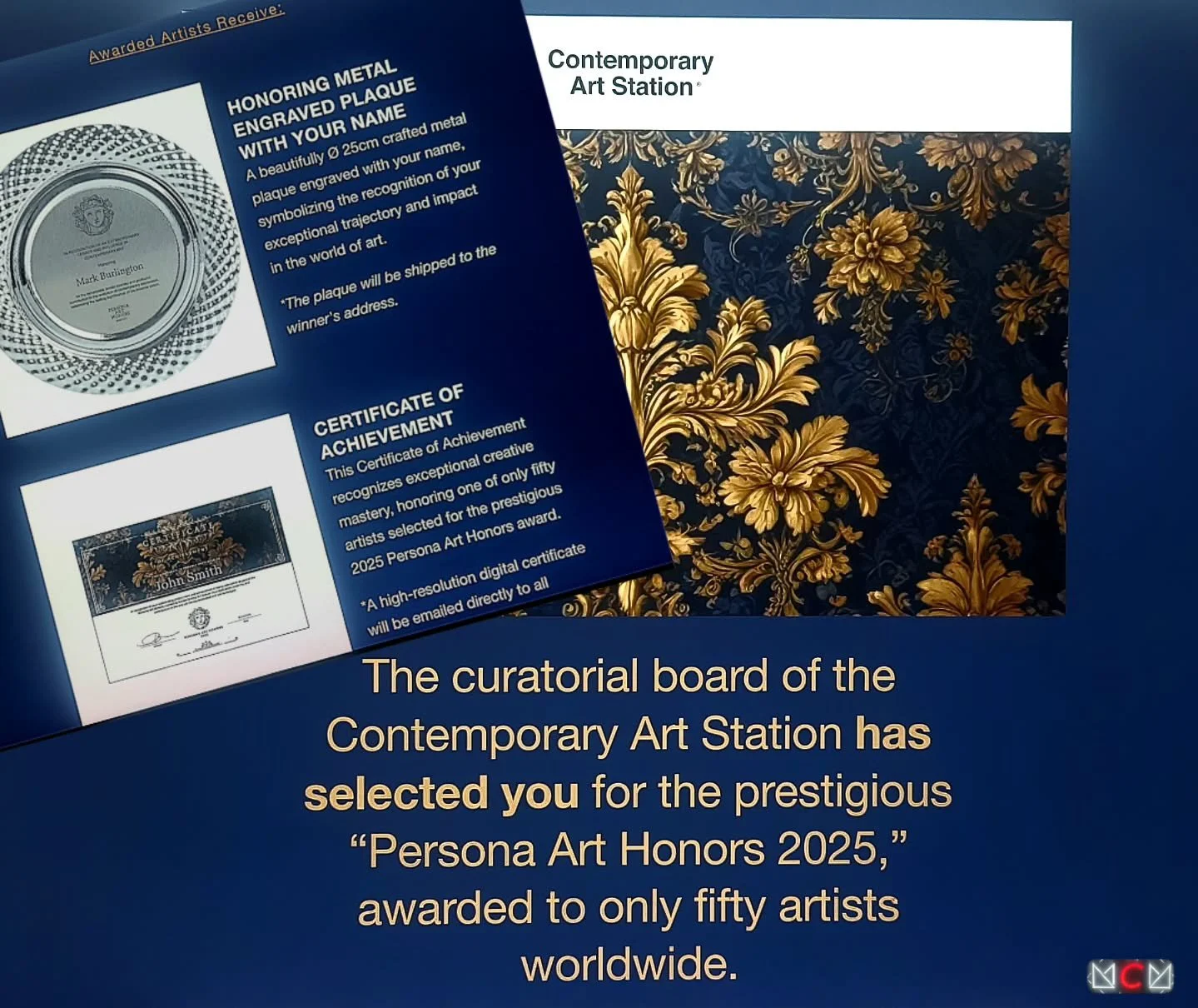 Ending 2025 on a good note. Awarded the "Persona Art Honors" Art Award from art organization Contemporary Art Station. Thank you very much, feeling honored to be a part of this amongst other contemporary artists worldwide. This prestigous a