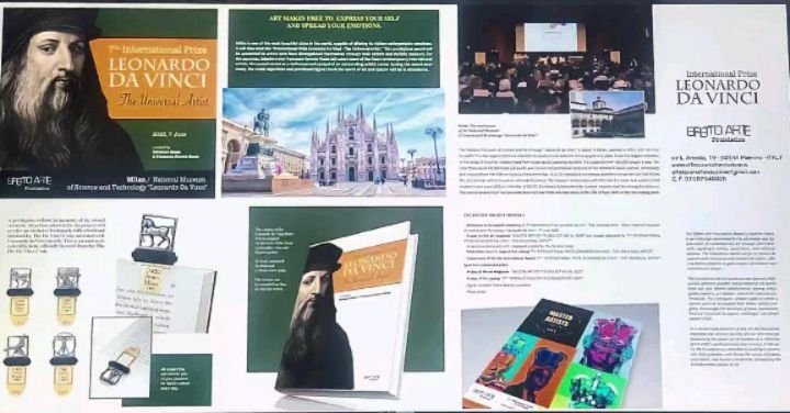 Been selected and awarded the 7th International art prize Leonardo da Vinci Universal Artist. Ceremony will take place on Sat June 07 over in Milan, Italy at the National Museum of Science &amp; Technology Leonardo da Vinci. Award comes with plague, 