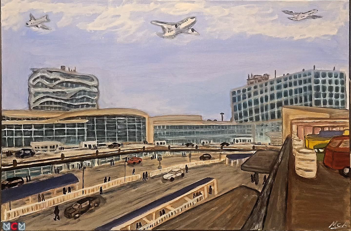 Latest painting, "AIRPORTZ". Every major city &amp; town has an airport. In this realm, they serve as a global gateway by facilitating international trade, tourism, business ventures, &amp; generating millions of jobs for the economy. I've 