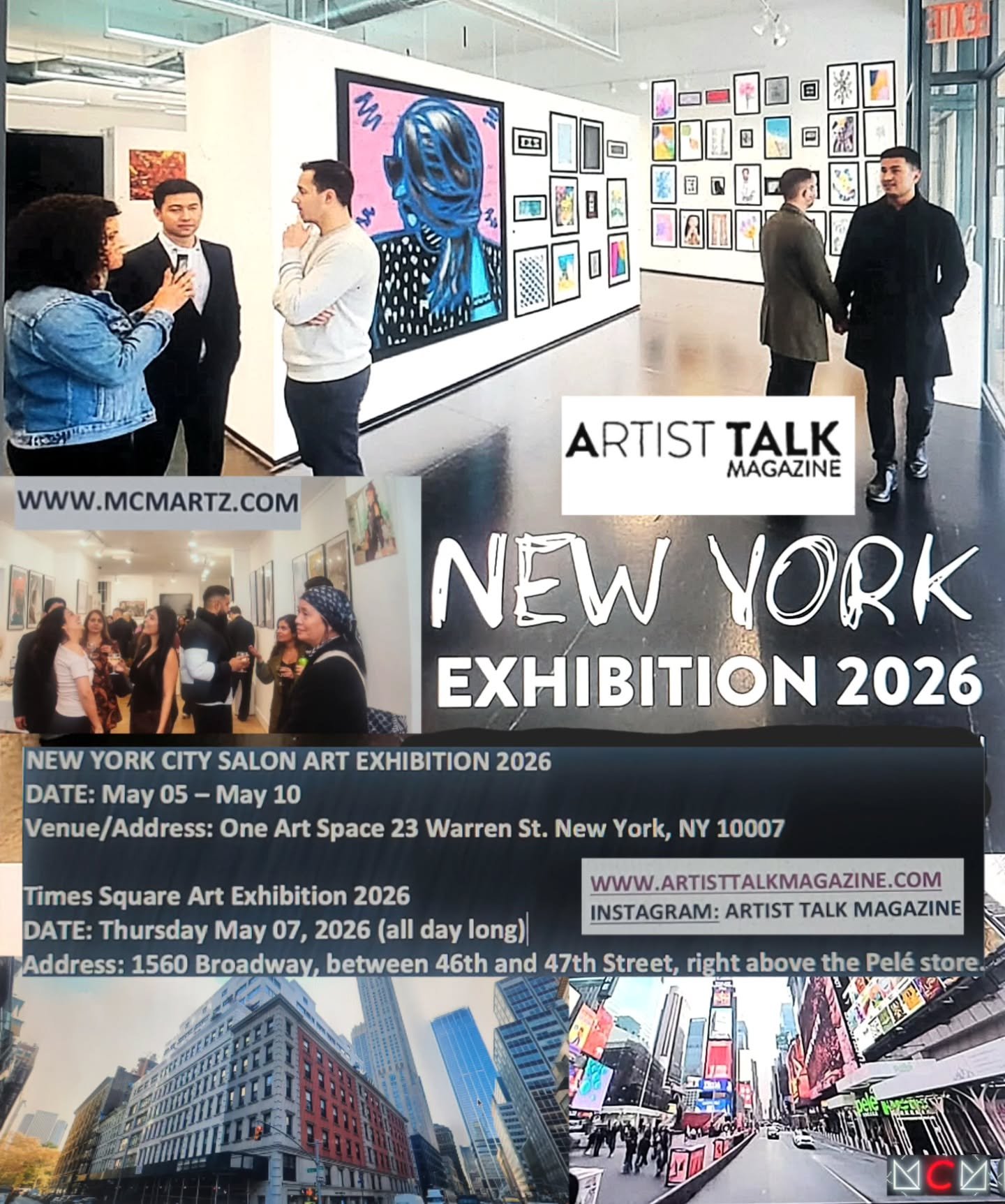 Will have art piece exhibited for a Salon Art Exhibition in New York City and a 2nd exhibition at Times Square. Many artists are involved for the Salon Art Exhibition and works will be on sale. From may 05 - may 10th. The Times Square exhibition is s