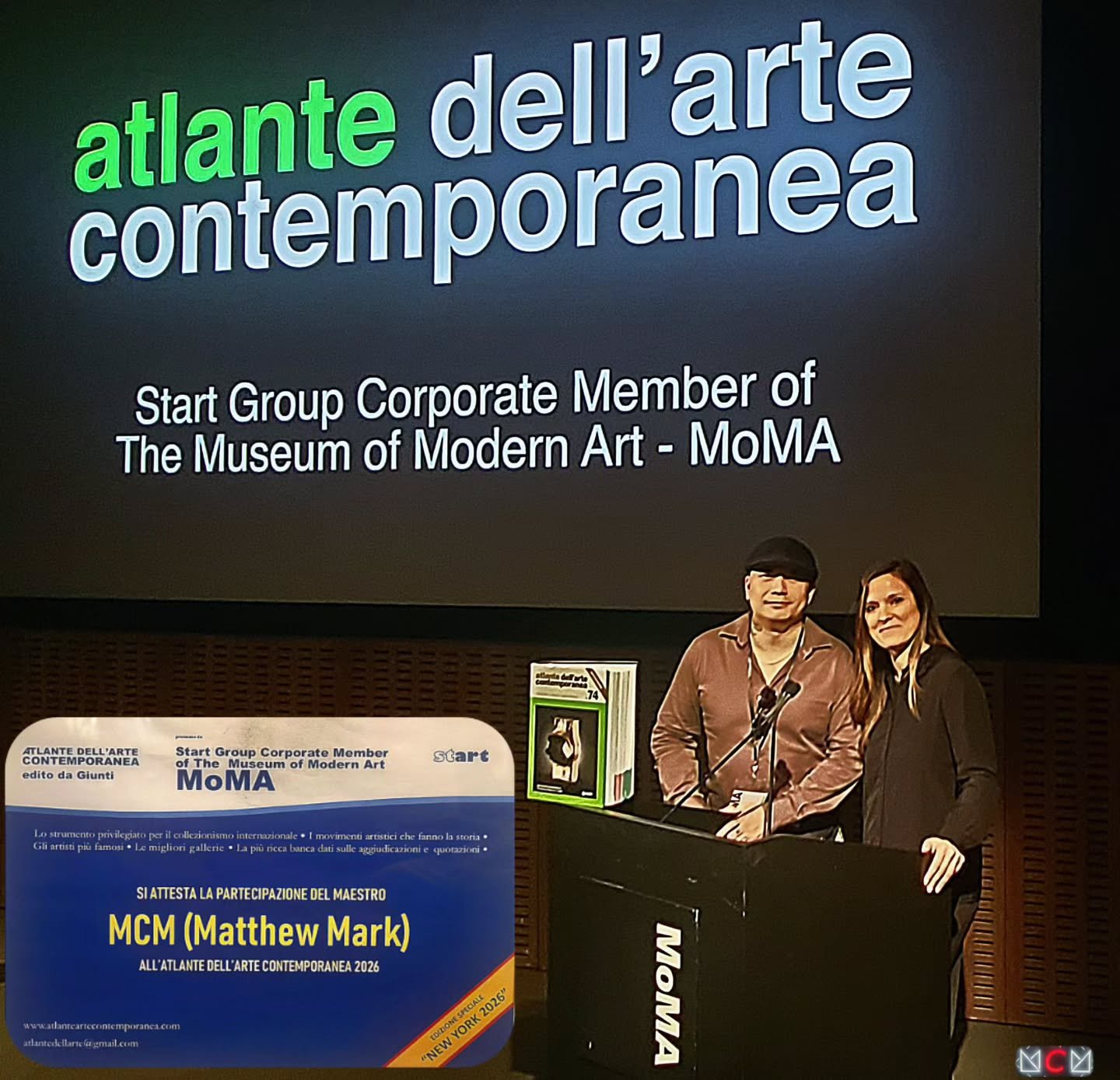Enjoyed myself over the weekend in New York City.  Is honored to have my artwork/bio in the prestigous art book/Catalog "Atlas of Contemporary Art" from Italy. Was flattered being part of the presentation held at The Museum of Modern Art (M