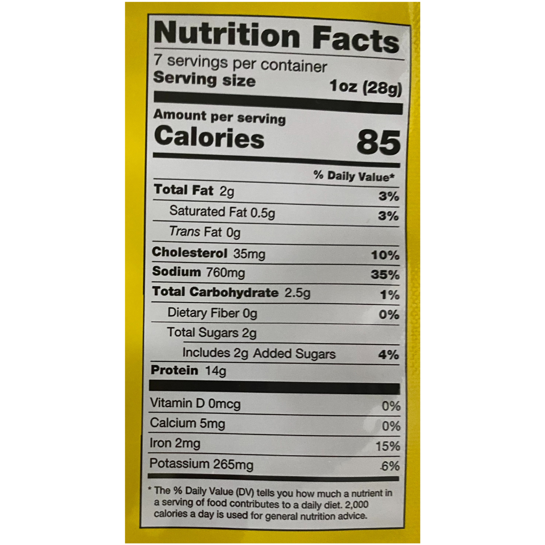 Nutritional and Ingredient Info — Mingua Beef Jerky