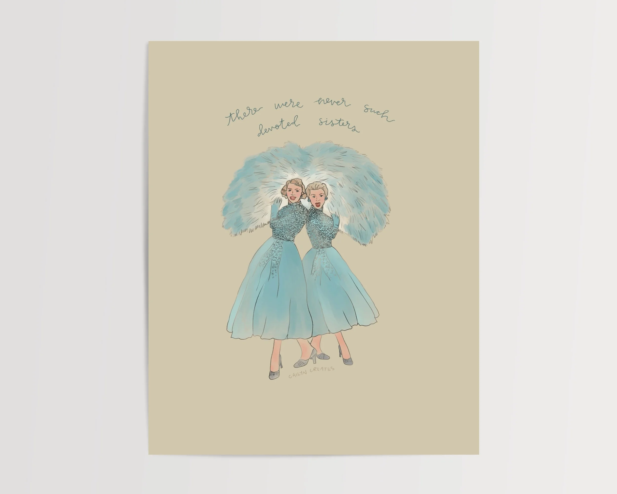 White Christmas Sisters Print  Cailyn Creates