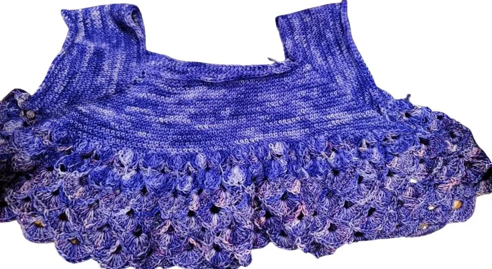 Here is a Crocheted work in Progress by one of our favorite customers' Angela Akins, featuring the Ever after Colorway.  Looking good!