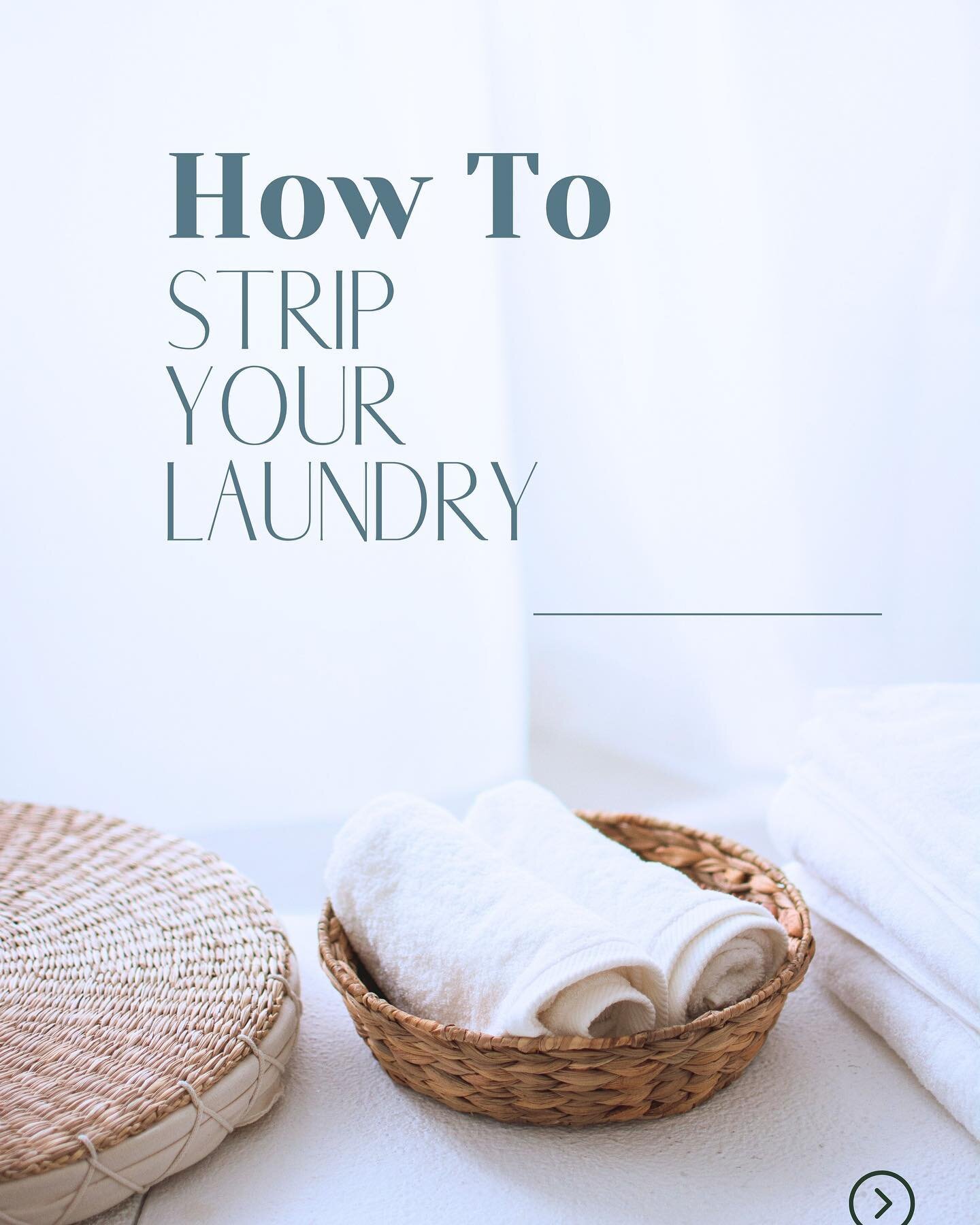 🧺 laundry stripping!

One of my favorite ways to keep laundry squeaky clean and bright!

Laundry stripping is a necessity about once a quarter in this house!  
Essentially it &quot;detoxes&quot; your clothes and helps to remove any built-up products