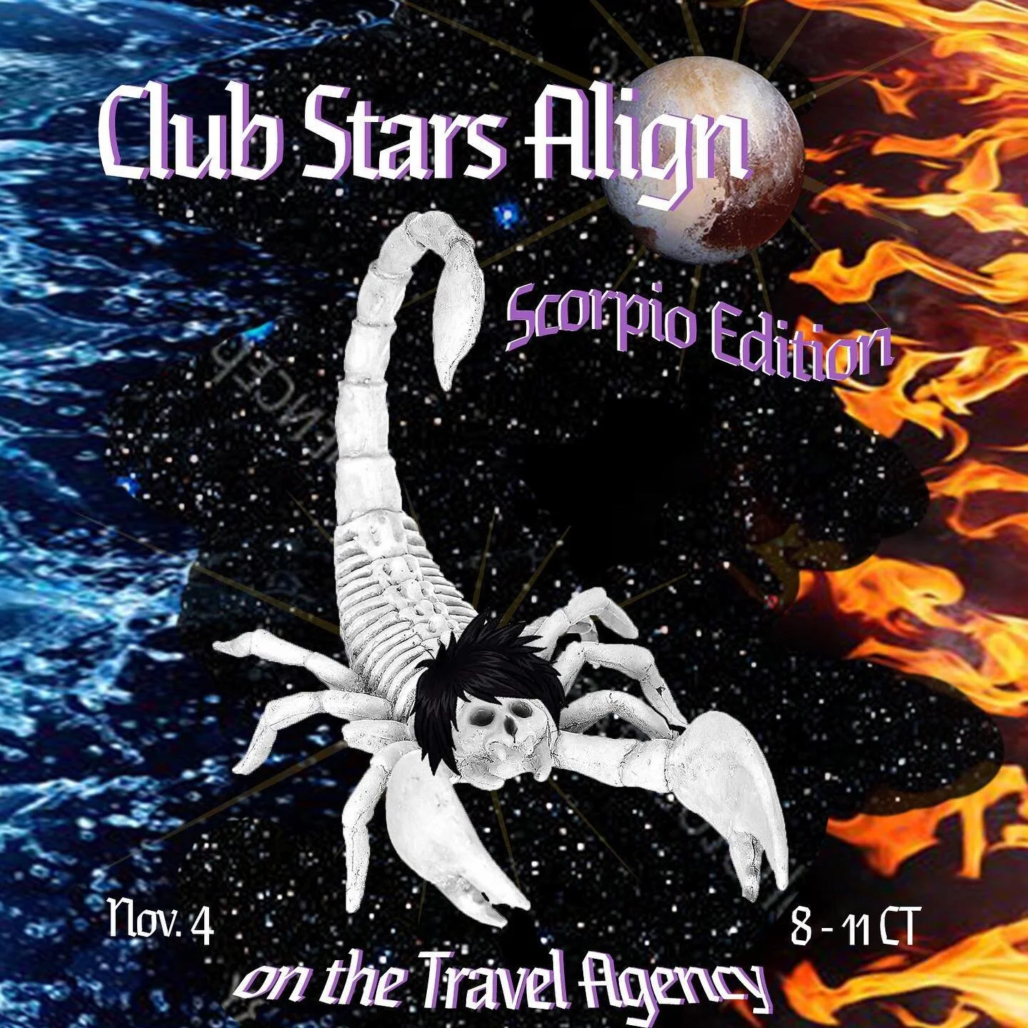 Calling all emo babies!!! Join us TONIGHT for Club Stars Align: Scorpio Edition! We&rsquo;ll be breaking down all things Scorpio and analyze a celebrity chart reading! Then stick around for an all Scorpio DJ set by DJ Puzzle Pisces aka&nbsp;@leechlee