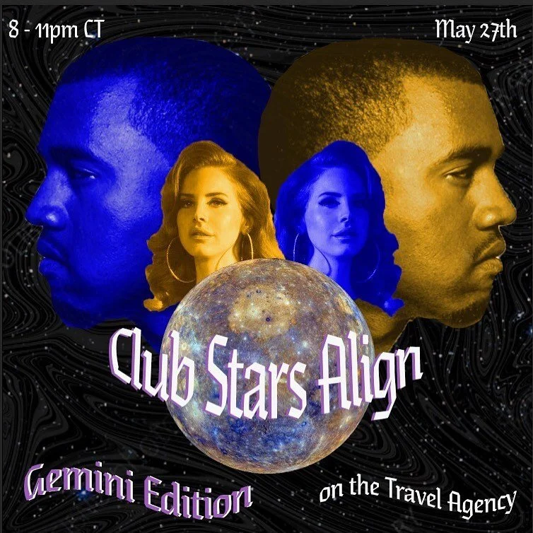 Where are the 💎s at?? Join us tomorrow night for Club Stars Align: Gemini Edition, live on #twitch over at @thetravelagency.live ! We&rsquo;ll have all Gemini artist DJ sets from residents DJ PUZZLE PISCES 🧩 ♓️ and DJ MIXRISS of @software4girls ! ⚖