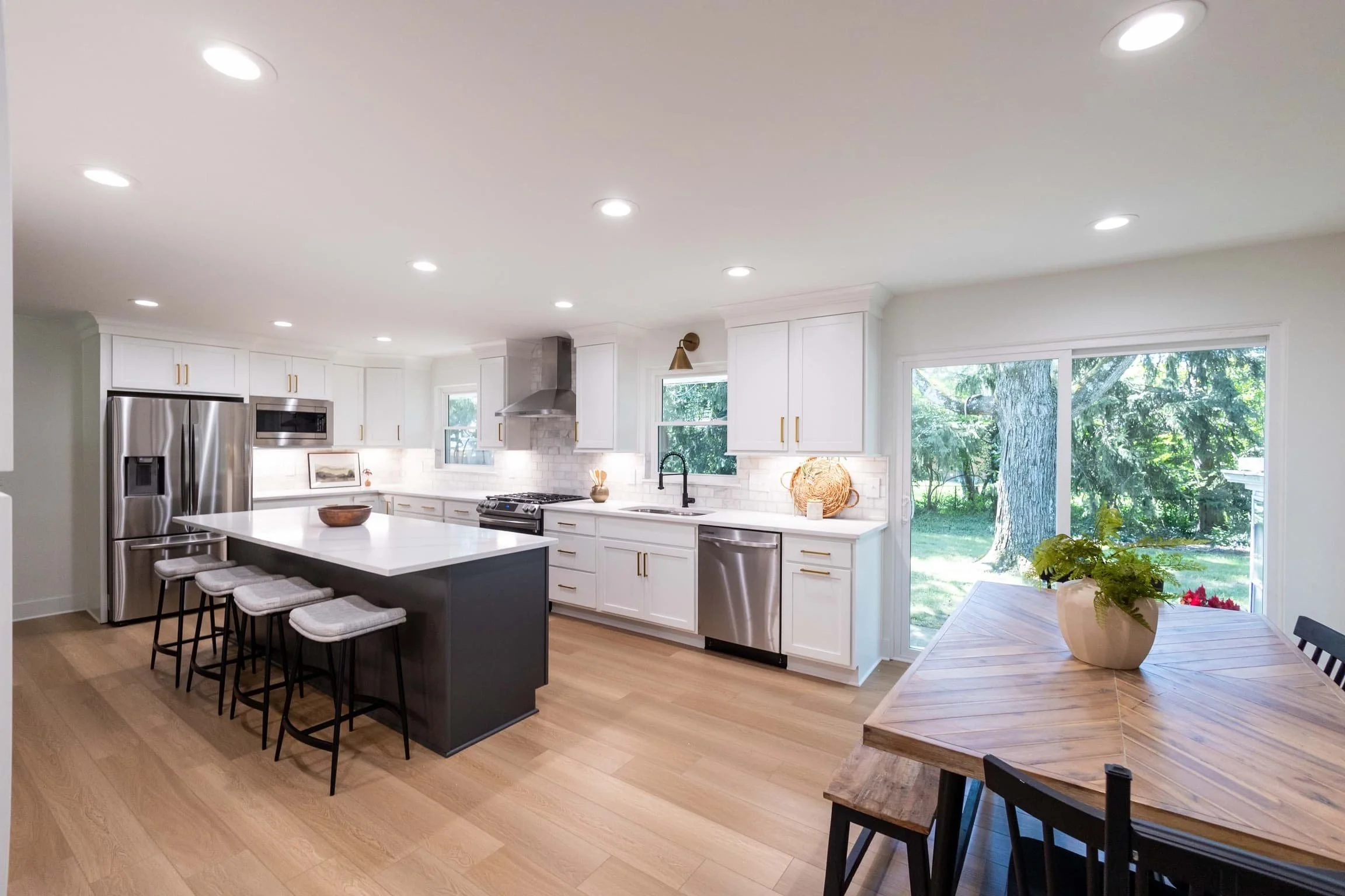 A full kitchen remodel on Buckley Road — the kind of project where every decision was made to last.