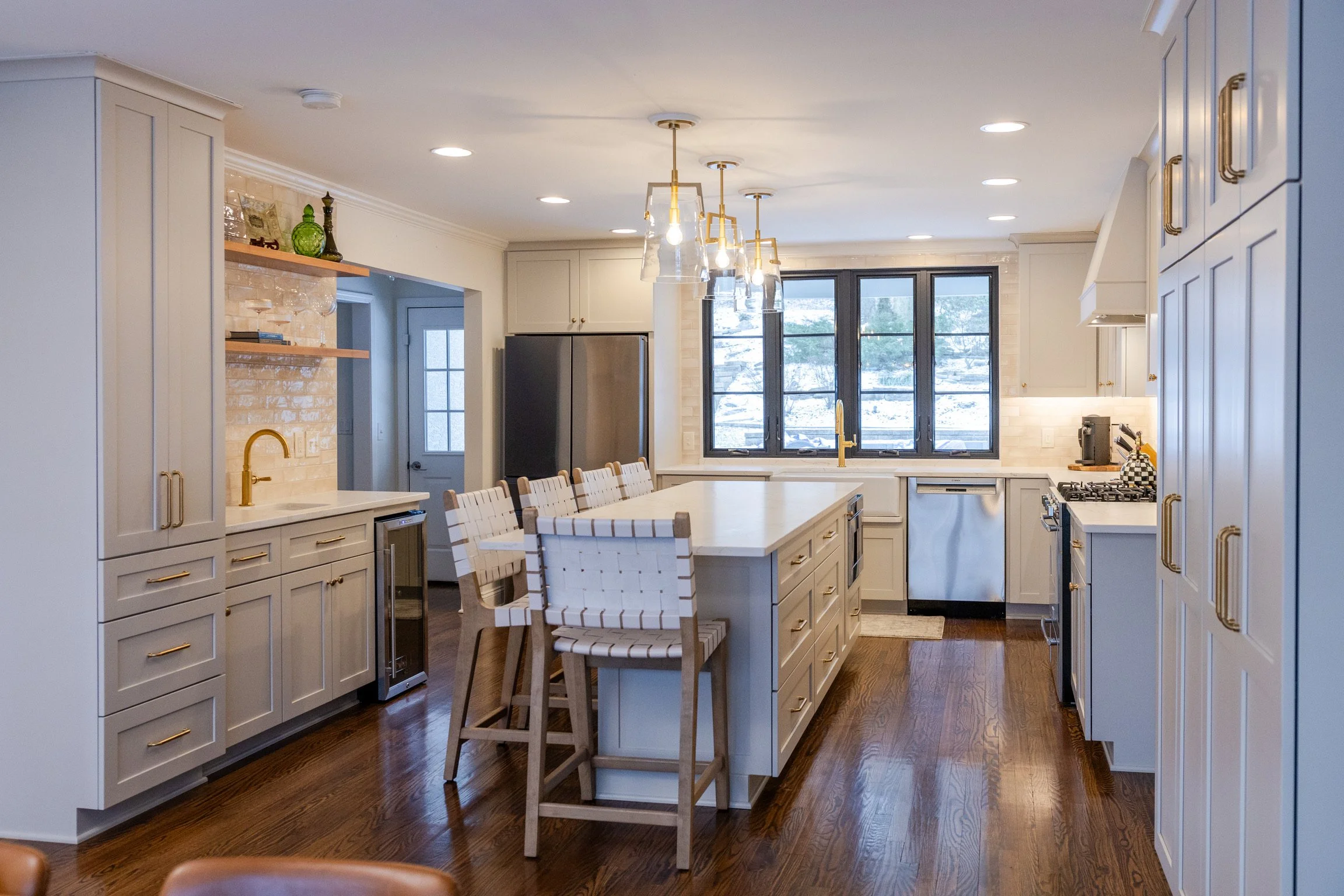 Columbus kitchen remodel featuring custom cabinetry and stone countertops