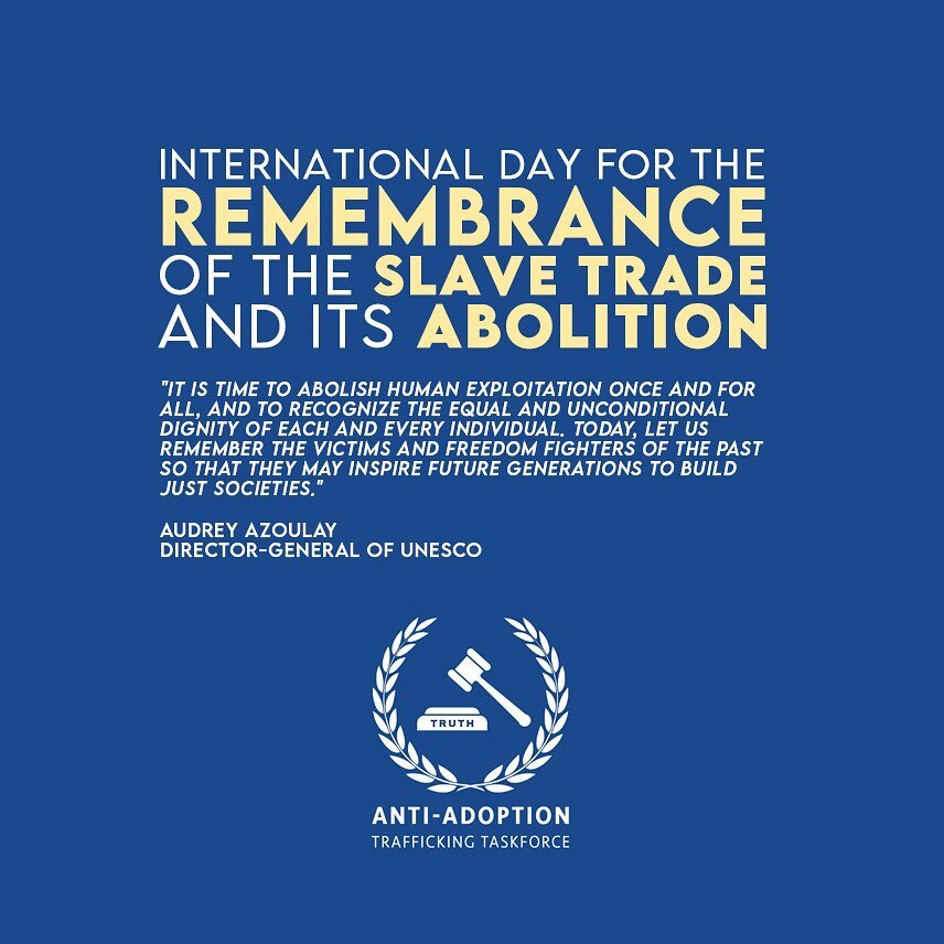 Today, August 23rd, is International Day for the Remembrance of the Slave Trade and its Abolition.

UNESCO states on their website that &ldquo;this international day is intended to inscribe the tragedy of the slave trade in the memory if all peoples.