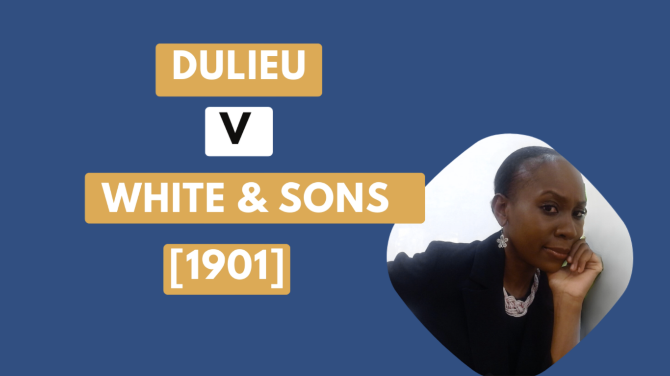 Dulieu v White &amp; Sons [1901]        2 KB 669&nbsp;A Case Summary&nbsp;
