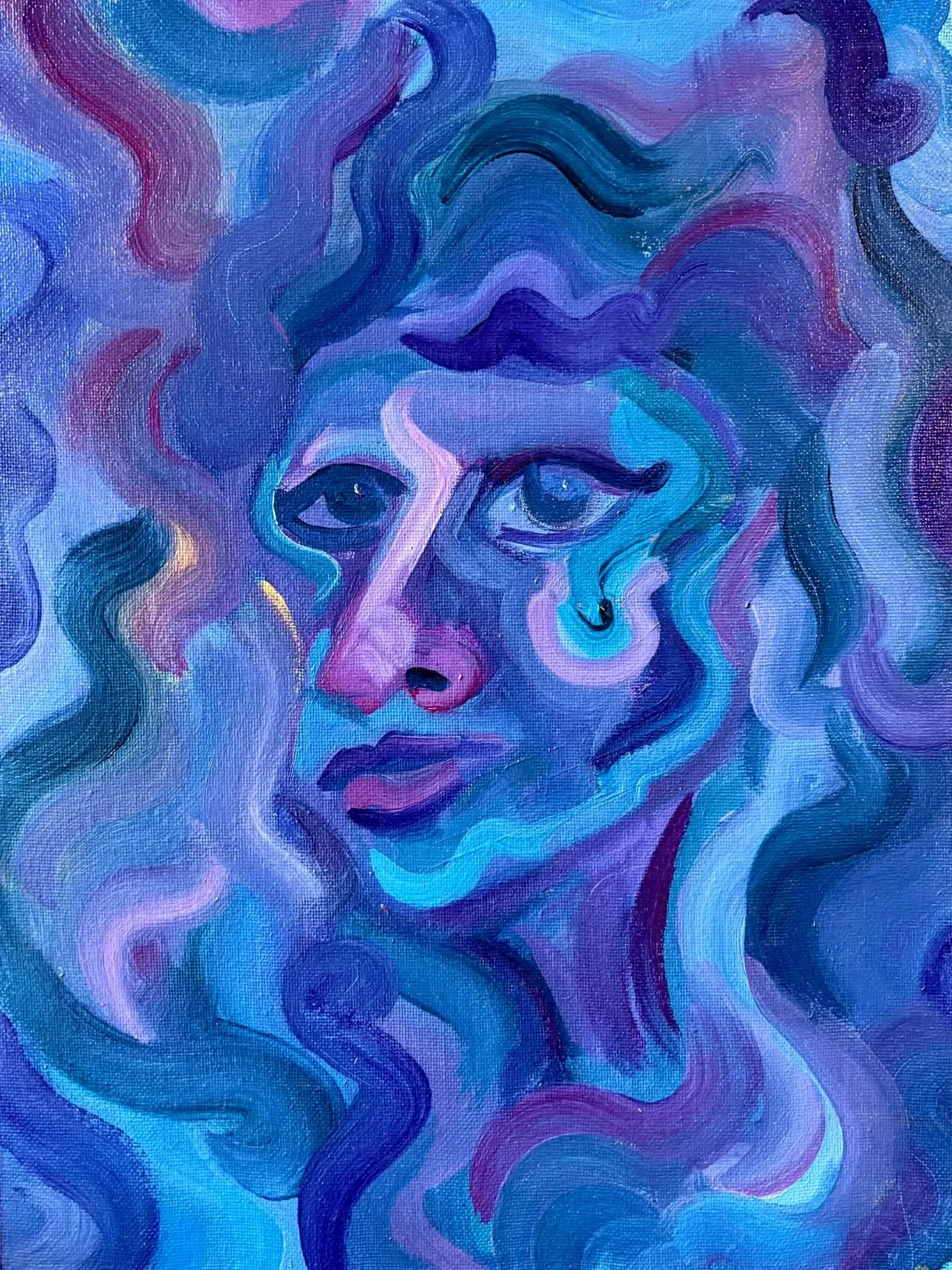 Woman blending in