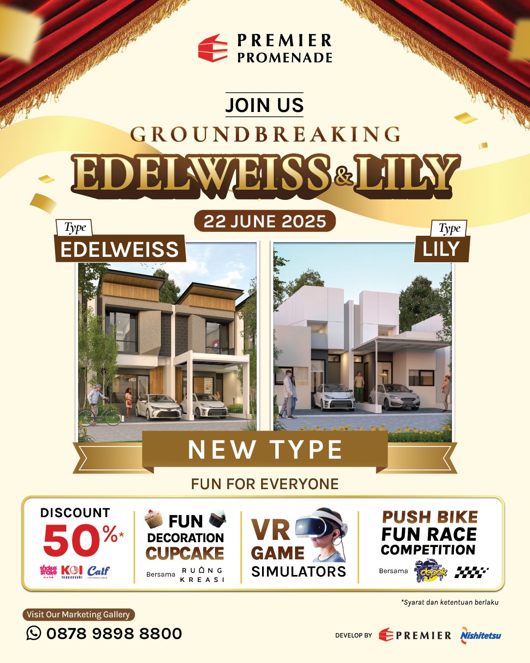 🌟 Minggu ini di @premier.promenade 🌟
NEW SHOW UNIT GROUNDBREAKING &ndash; PREMIER PROMENADE SAWANGAN 🏡🏗️
 
Saksikan ceremony groundbreaking dari show unit terbaru kami, tipe Edelweiss dan Lily! Dirancang untuk kenyamanan maksimal dengan konsep fl
