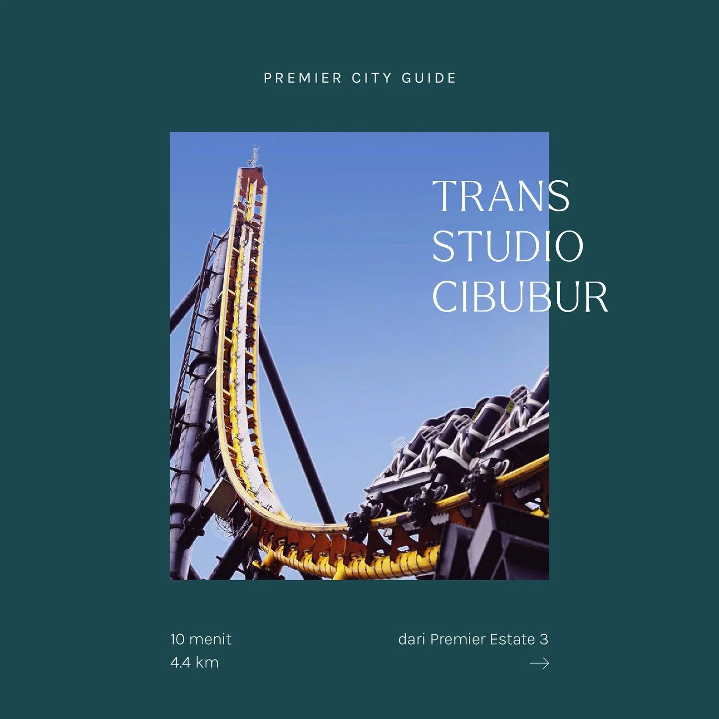 Mau seru-seruan naik wahana ekstrim? ✨
Dari @premier.estate3.official , cukup 10 menit saja menuju Trans Studio Cibubur – destinasi rekreasi favorit keluarga!
Segera kunjungi show unit dan hubungi kami untuk informasi lebih lanjut di nomor 087