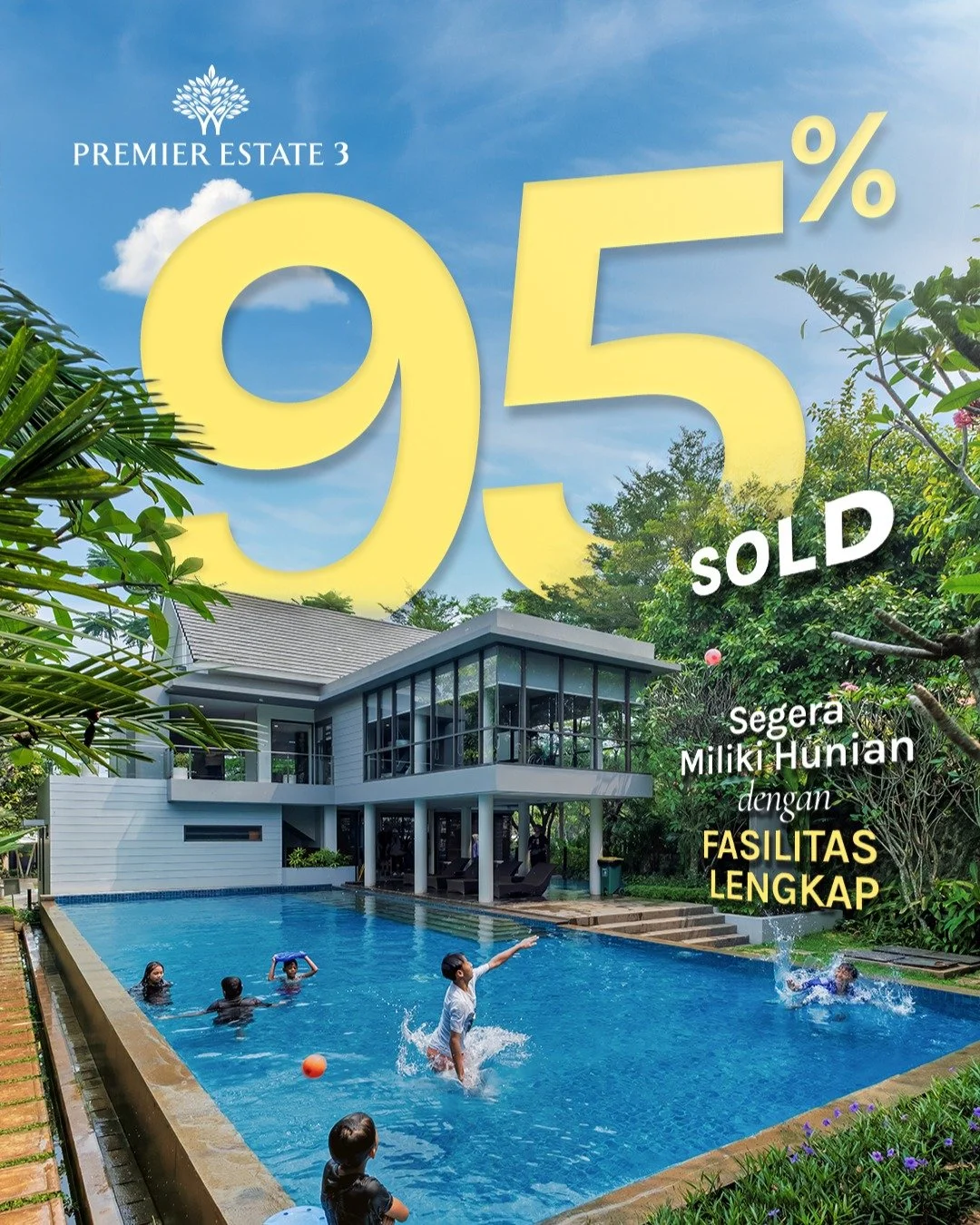 95% Unit Telah Terjual! 🏡
Segera miliki hunian modern tropis dengan fasilitas lengkap di @premier.estate3.official ! Mulai dari Club House, kolam renang, hingga jogging track dalam satu kawasan eksklusif.
⠀
💡 Nikmati kemudahan pembelian dengan:
✅ S