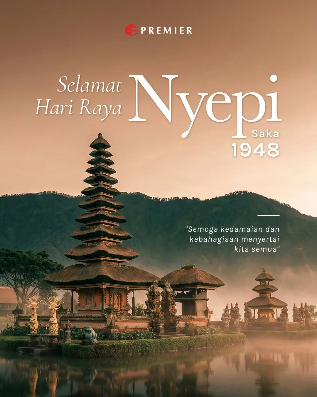 Selamat Hari Raya Nyepi Tahun Baru Saka 1948.
 
Semoga momen hening dan refleksi diri ini membawa kedamaian, keseimbangan, serta kebahagiaan bagi kita semua.🌿✨

#PremierQualitasIndonesia #Nyepi2026