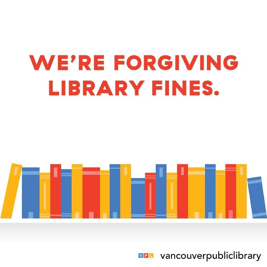 Reconnect with your local VPL branch! There&rsquo;s about one more week left to have library fines forgiven.

Repost &bull; @vancouverpubliclibrary From June 14-27 call, click or come in to have your library fines forgiven! 

Call 604-331-3670 
Click