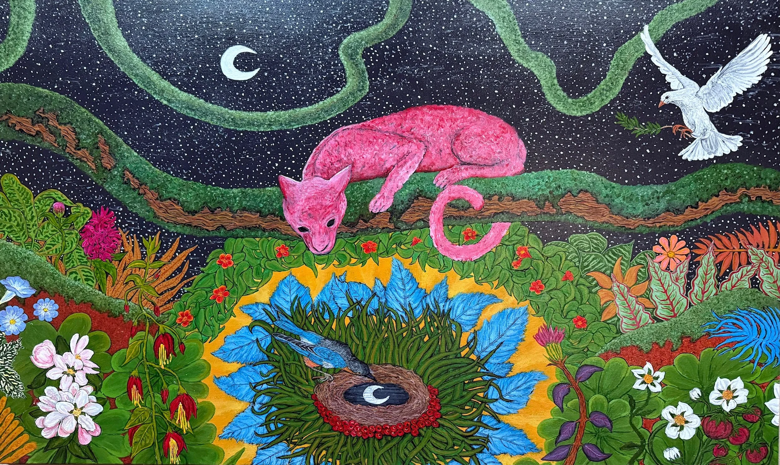 Finding Home, acrylic on canvas, 38 x 60 inches, 2026