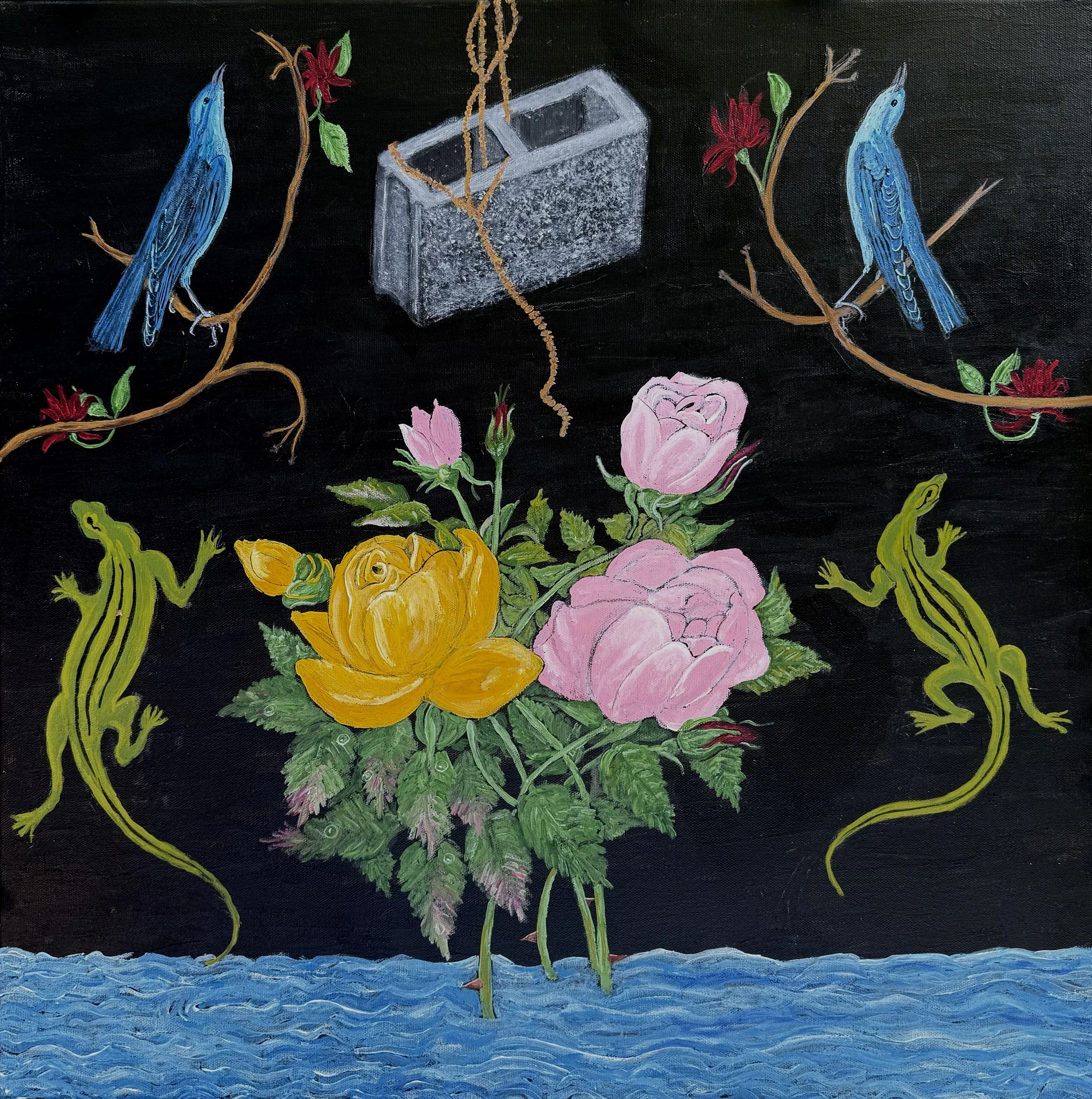 Meditations on Balance, acrylic on canvas, 24 x 24 inches, 2025