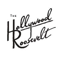 The Hollywood Roosevelt hotel logo in handwritten style.