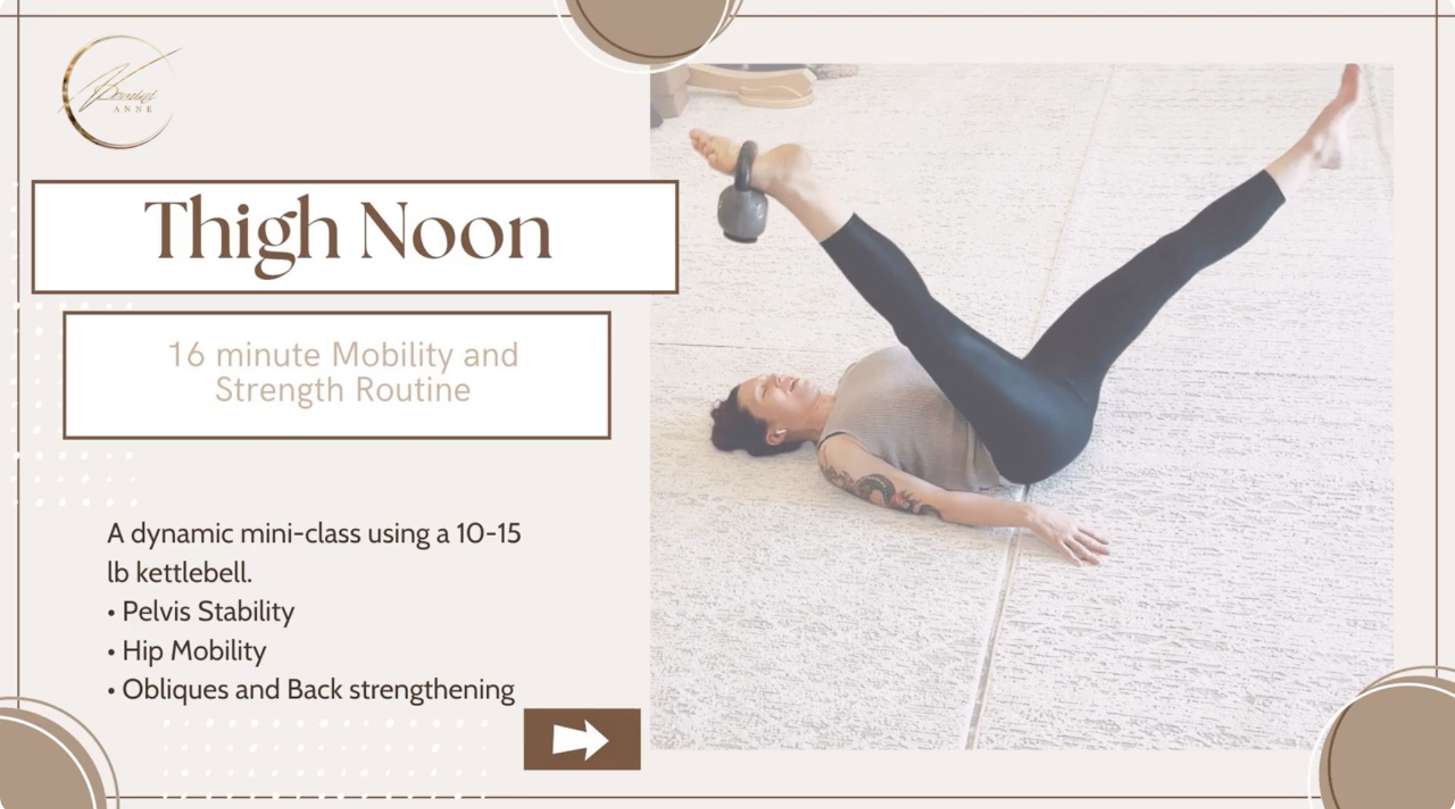 Thigh Noon - 16 minute routine with a kettlebell