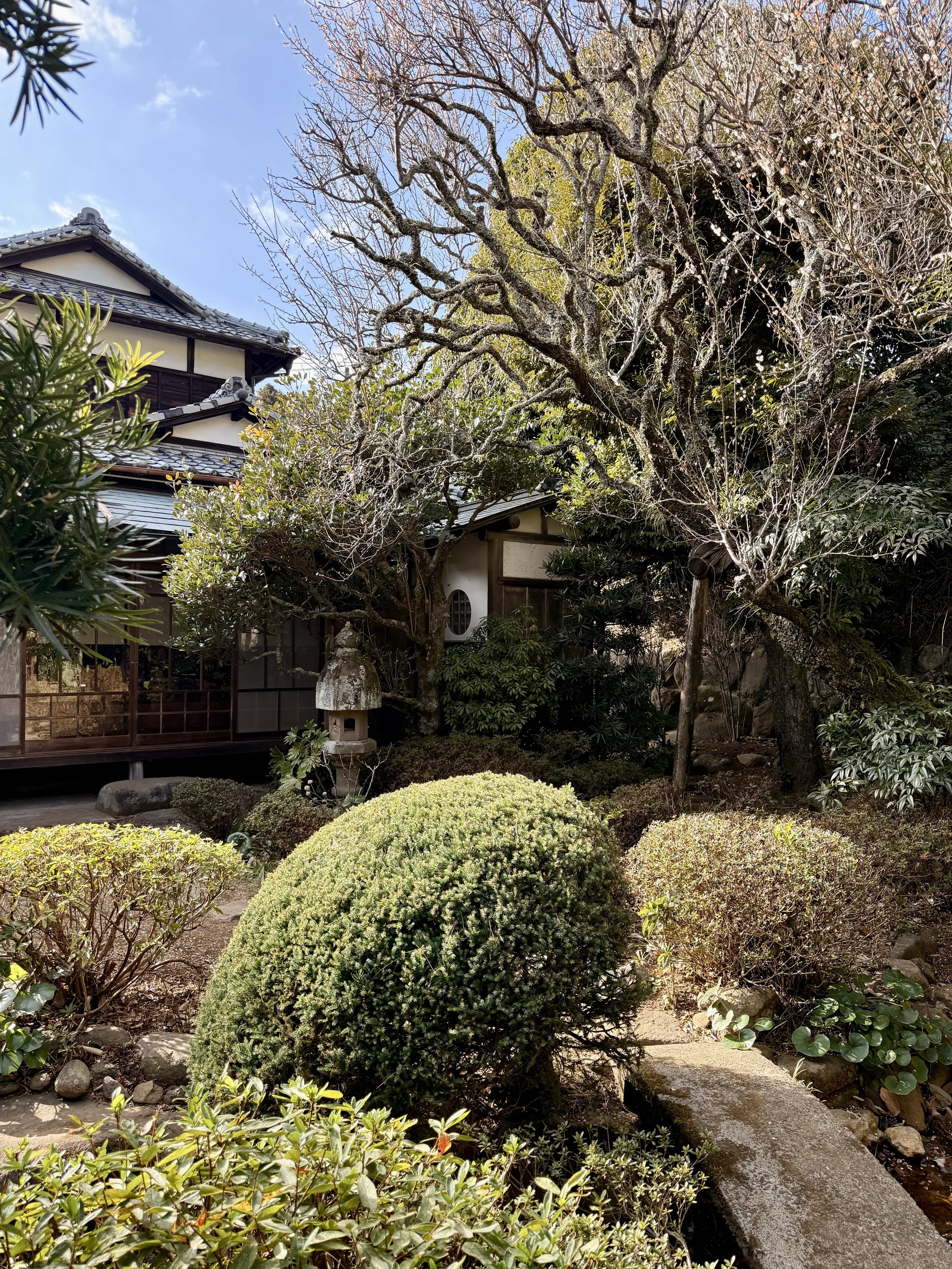 Enter the gate and cross over the footbridge.