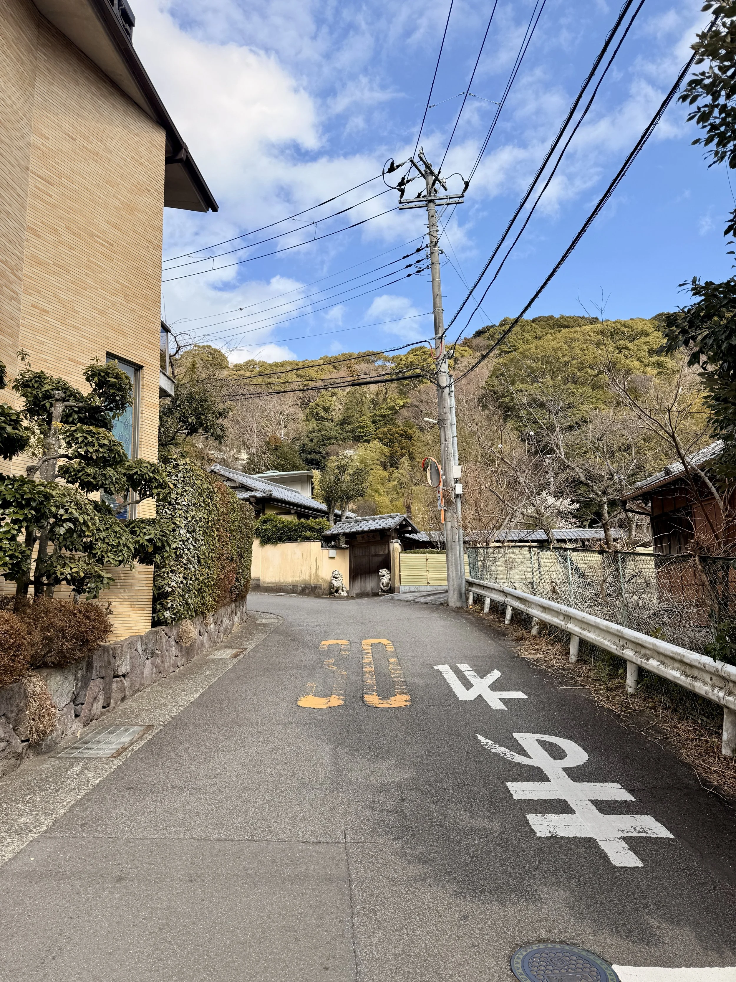 Continue for 50 meters, following the curve left.