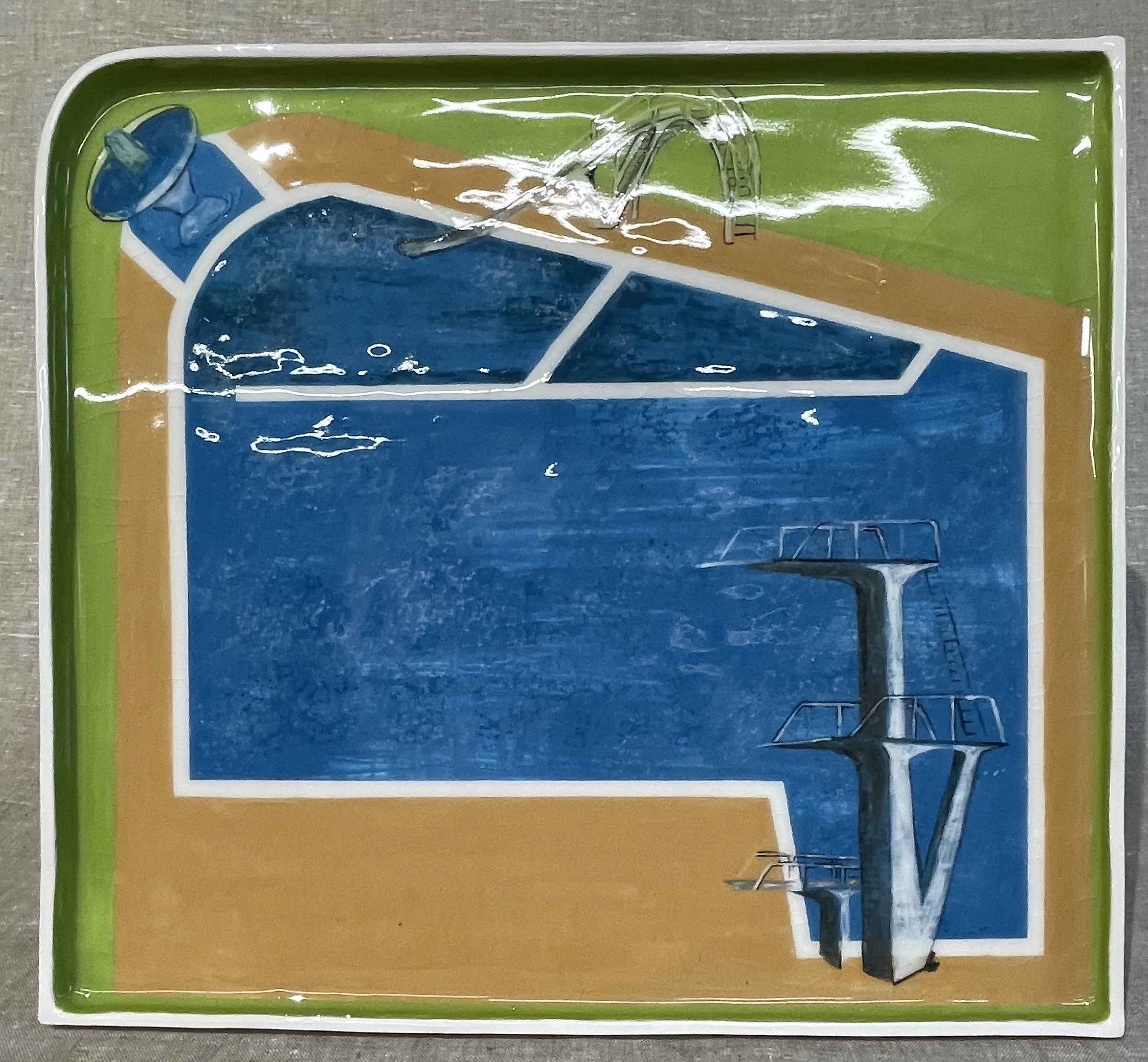 The Swimming Pool - large platter with rim 42 x 39 x 2,5 cm