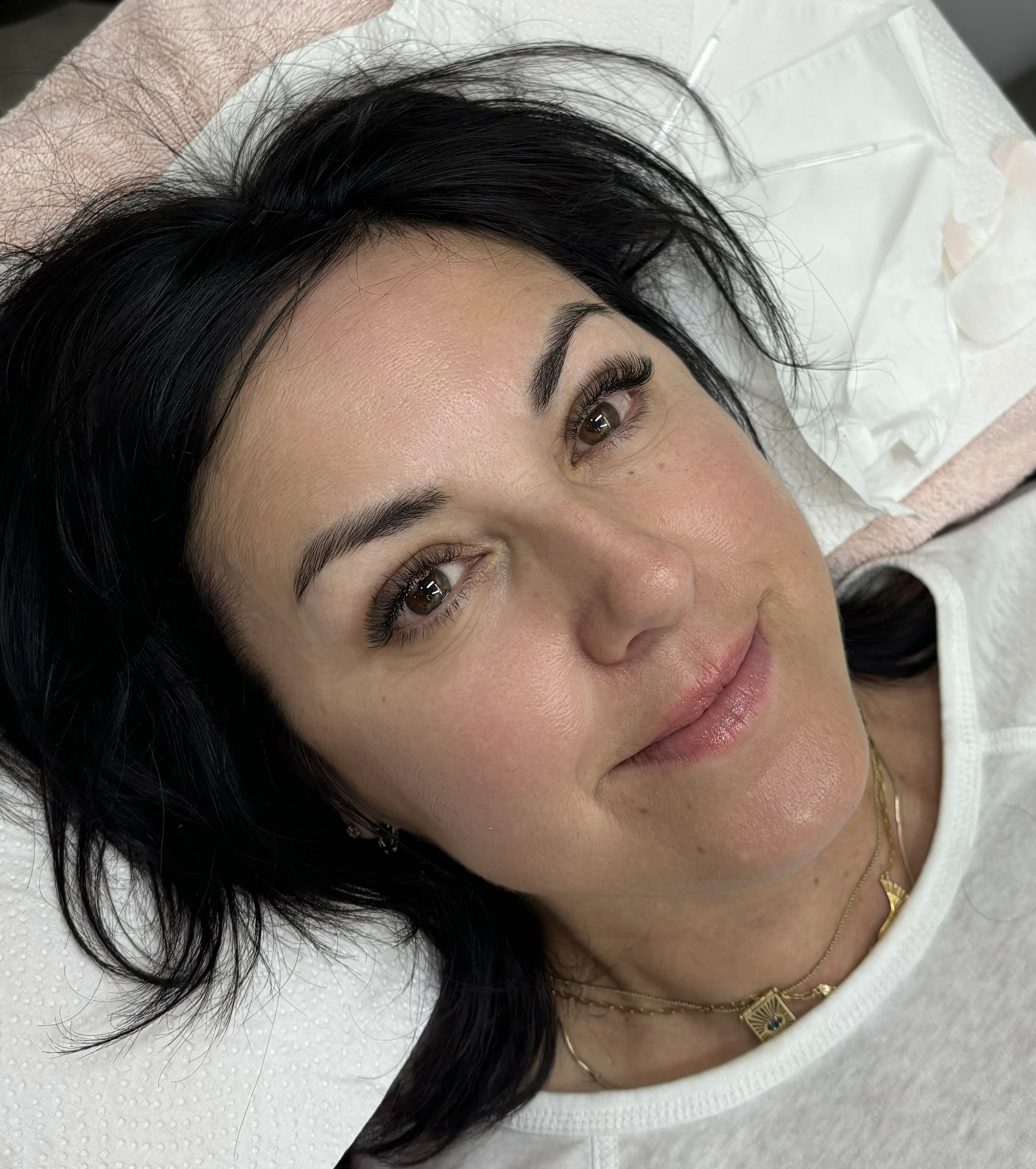 Brow shape, tint and wax. Hybrid lash extensions  Christchurch